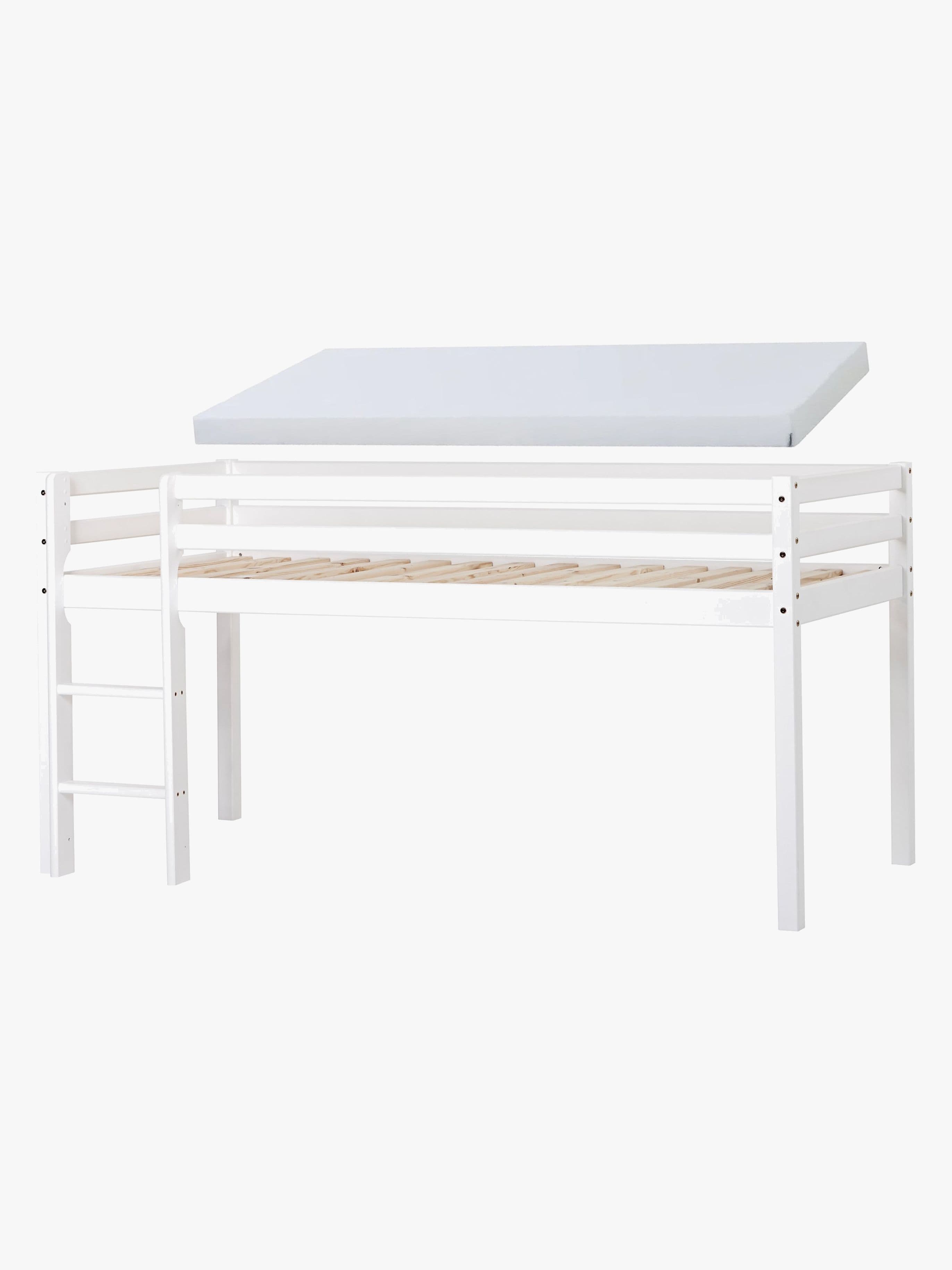 Hoppekids Parvisänky + Vaahtomuovipatja 90x200, Valkoinen, Juniorisänky