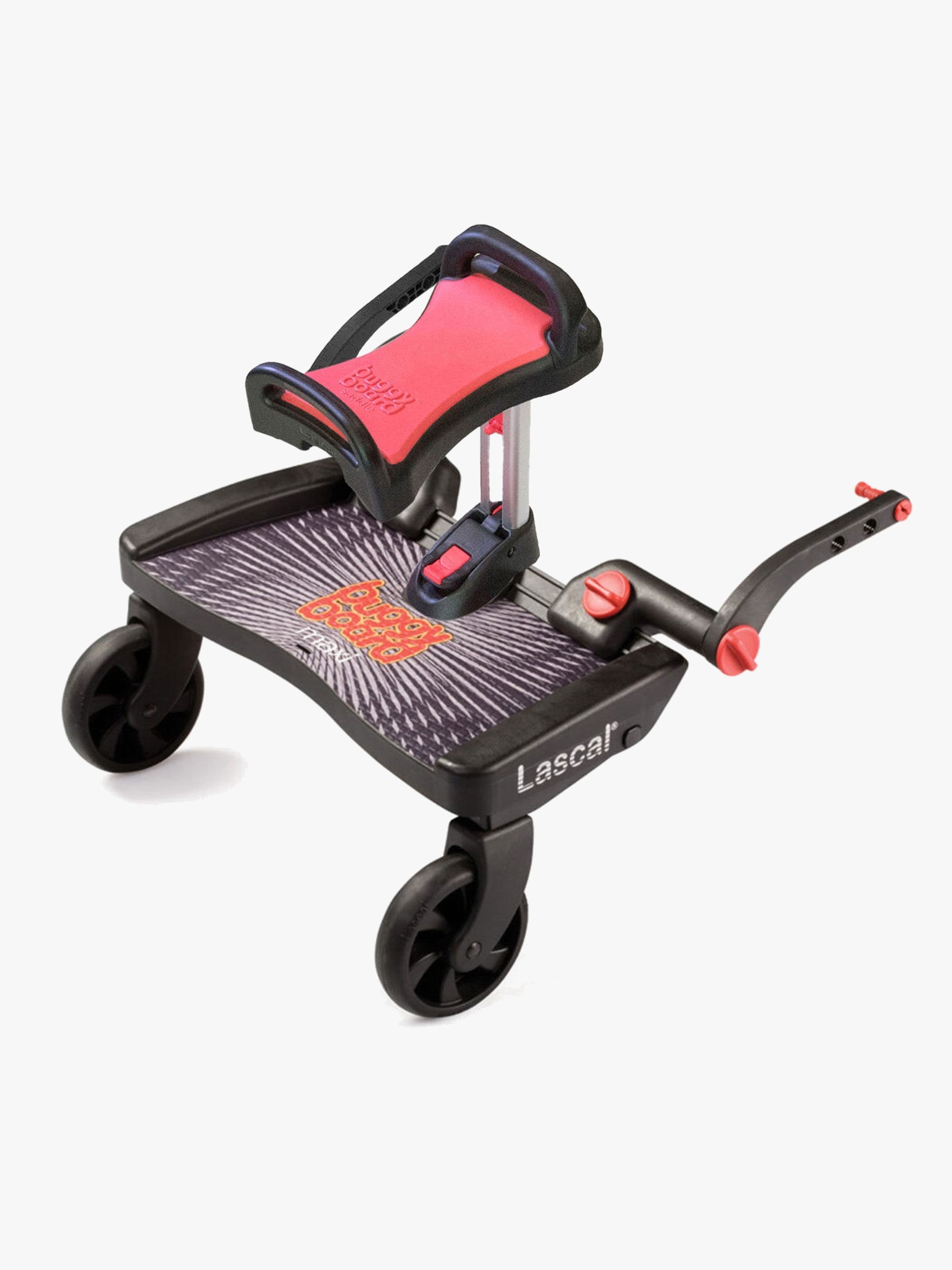Lascal BuggyBoard Maxi Seisomalauta + Satula, Musta/Punainen
