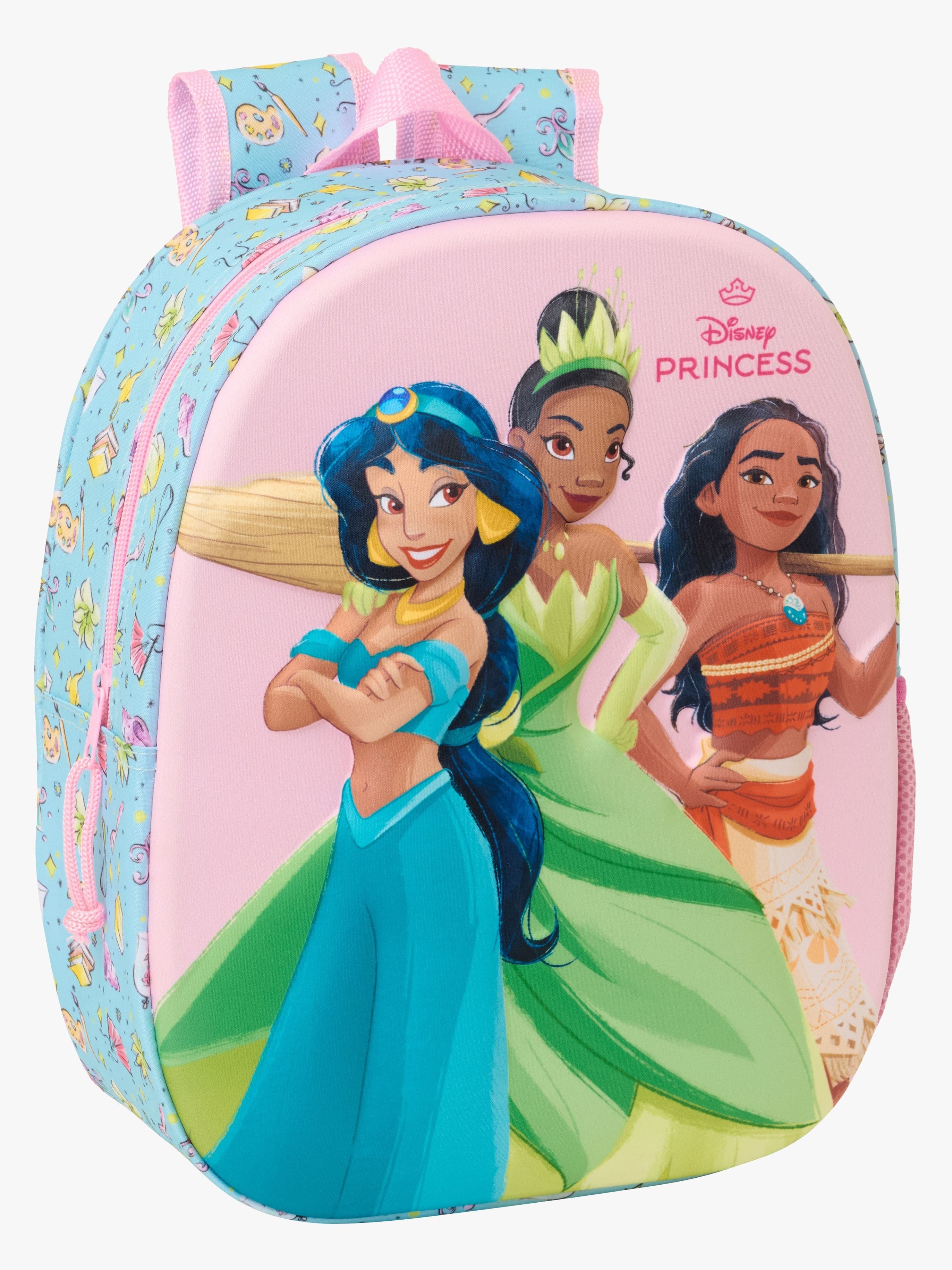 Disney Prinsessat 3D Reppu 8.5L, Pinkki/Sininen
