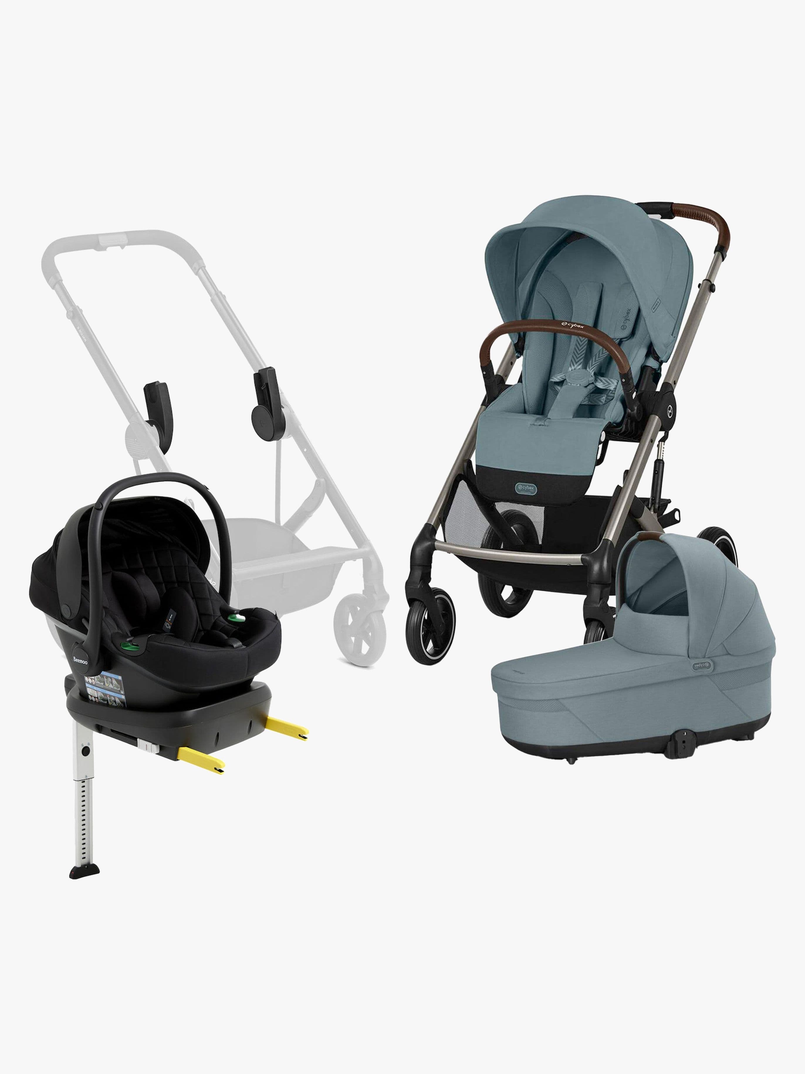 Cybex BALIOS S Lux Yhdistelmävaunut + Beemoo Route i-Size & Telakka, Stormy Blue/Black Stone