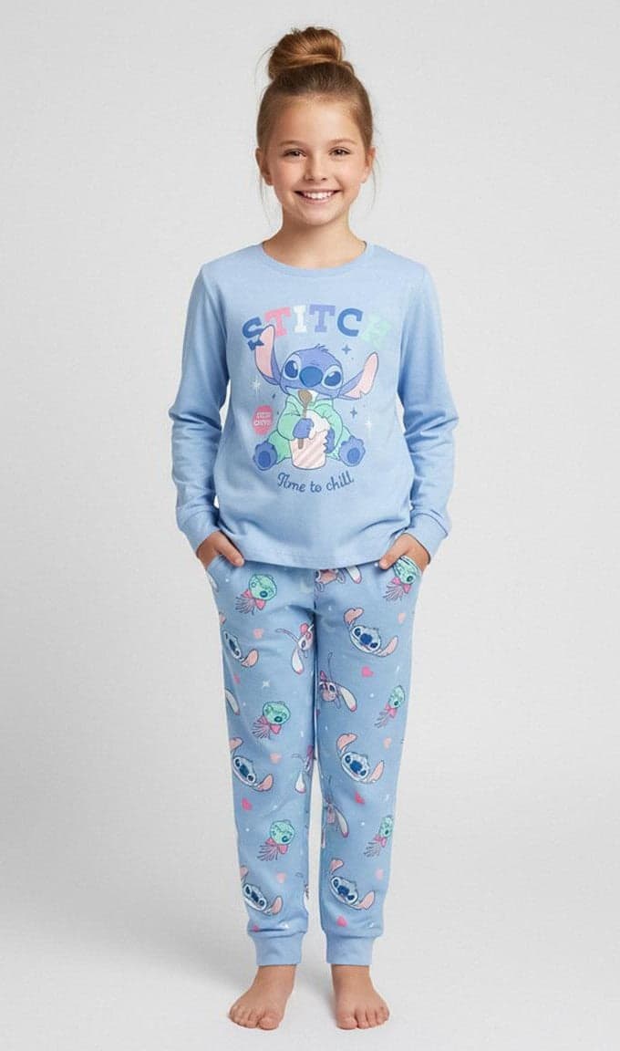 Disney Lilo & Stitch Pyjama, Vaaleansininen, 10 vuotta