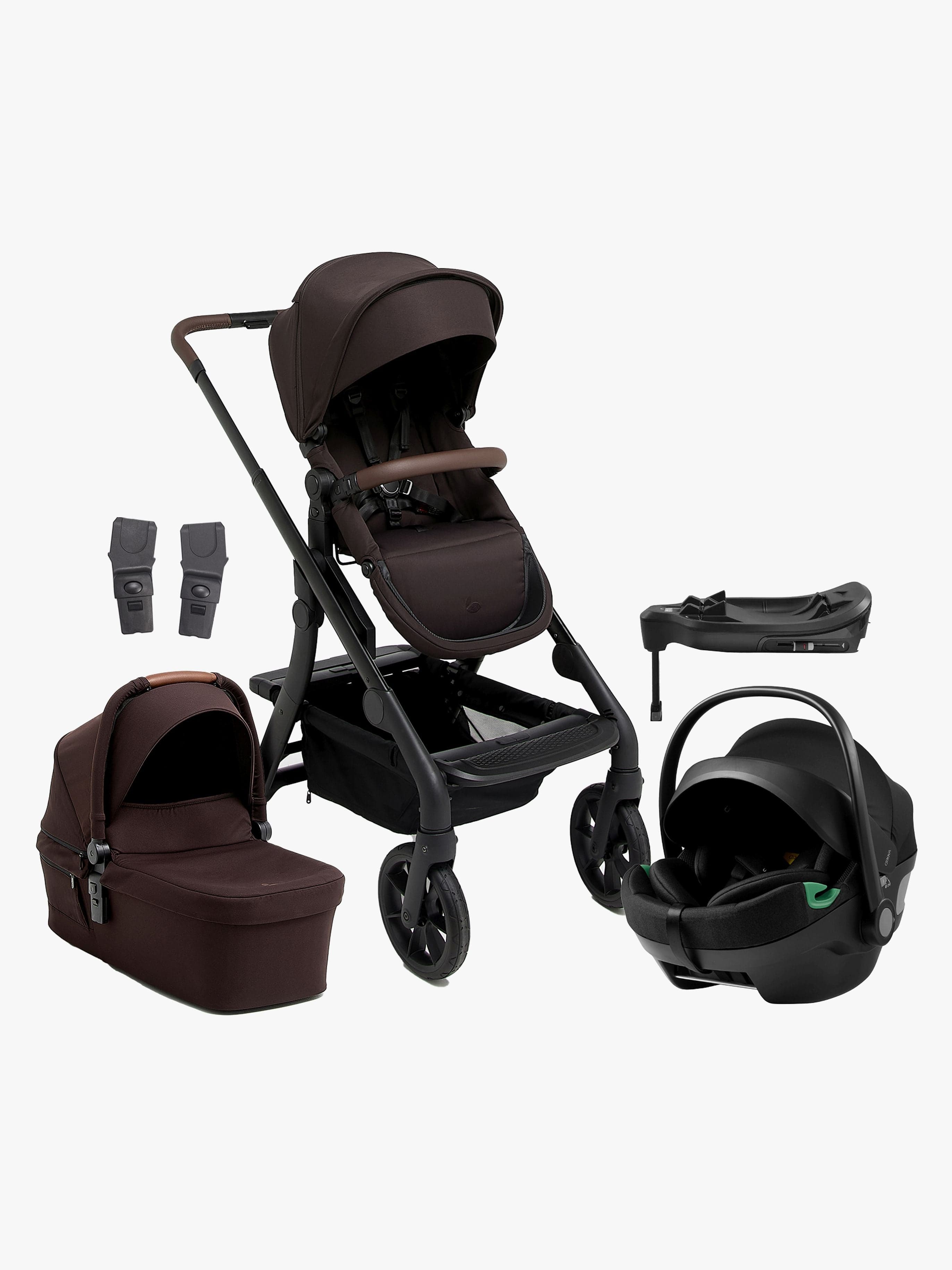 Beemoo Pro Max Yhdistelmävaunut & Axkid Gokid Turvakaukalo + Telakka, Espresso Brown