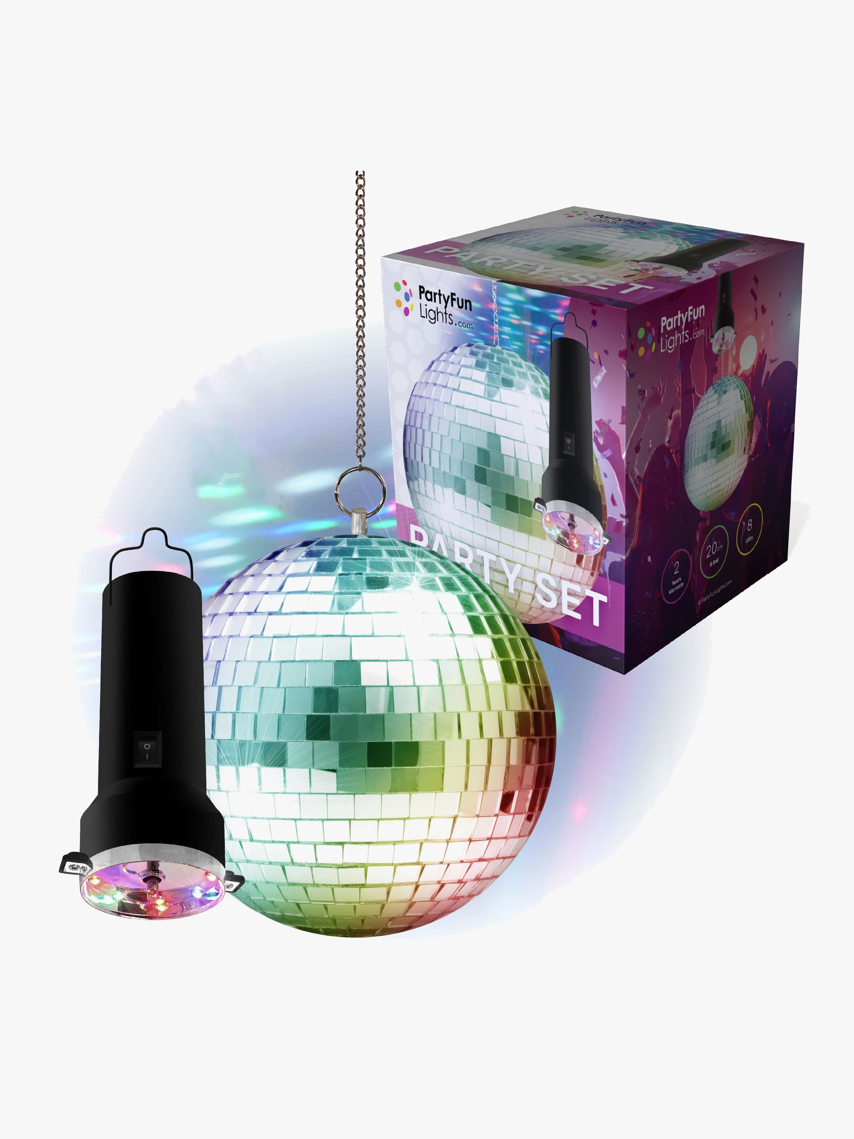 PartyFunLights Party Set Pyörivä Diskopallo