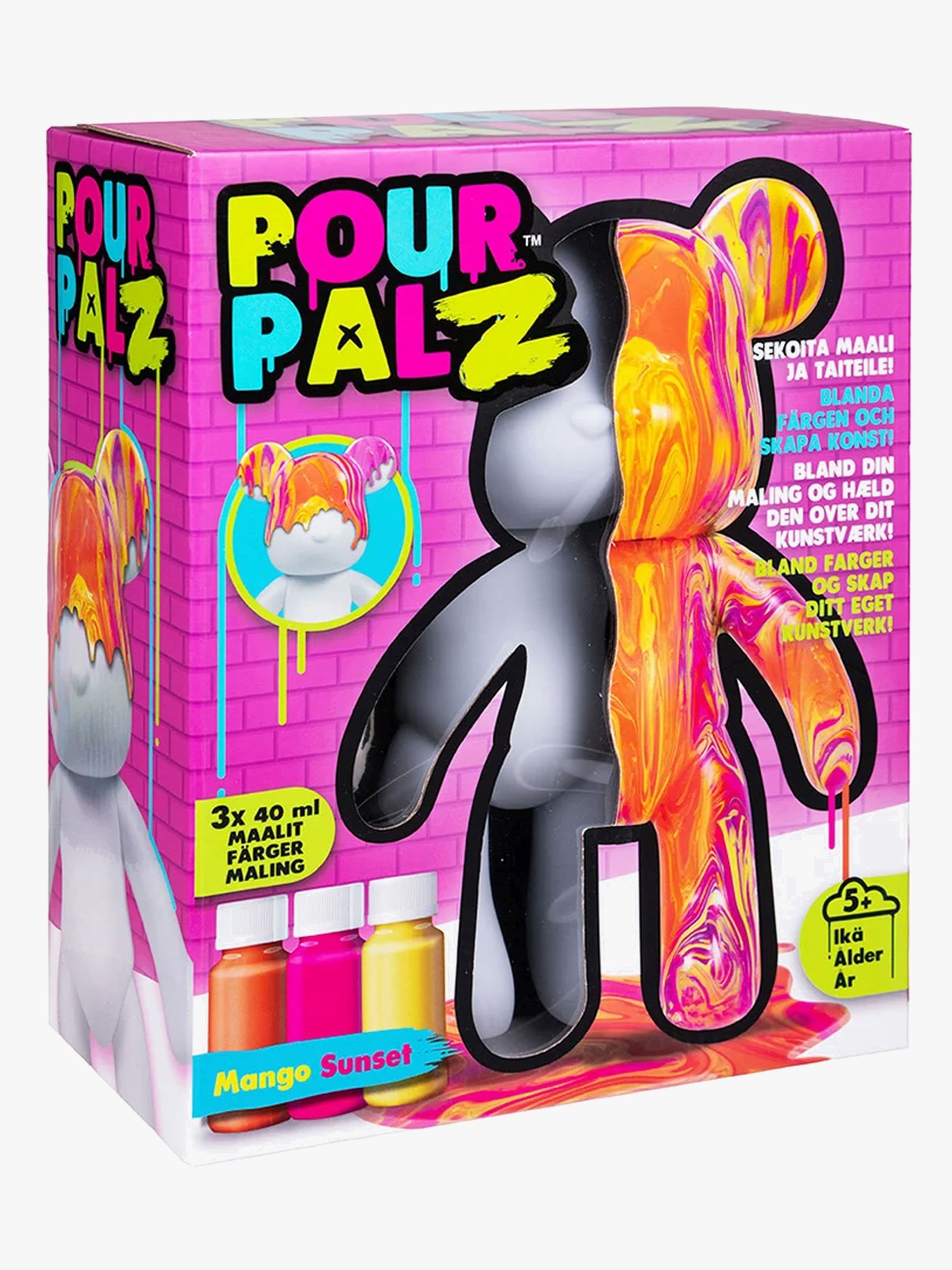 TOYMONSTER POUR PALZ DIY-setti Maalaa Oma Karhusi, Mango Sunset