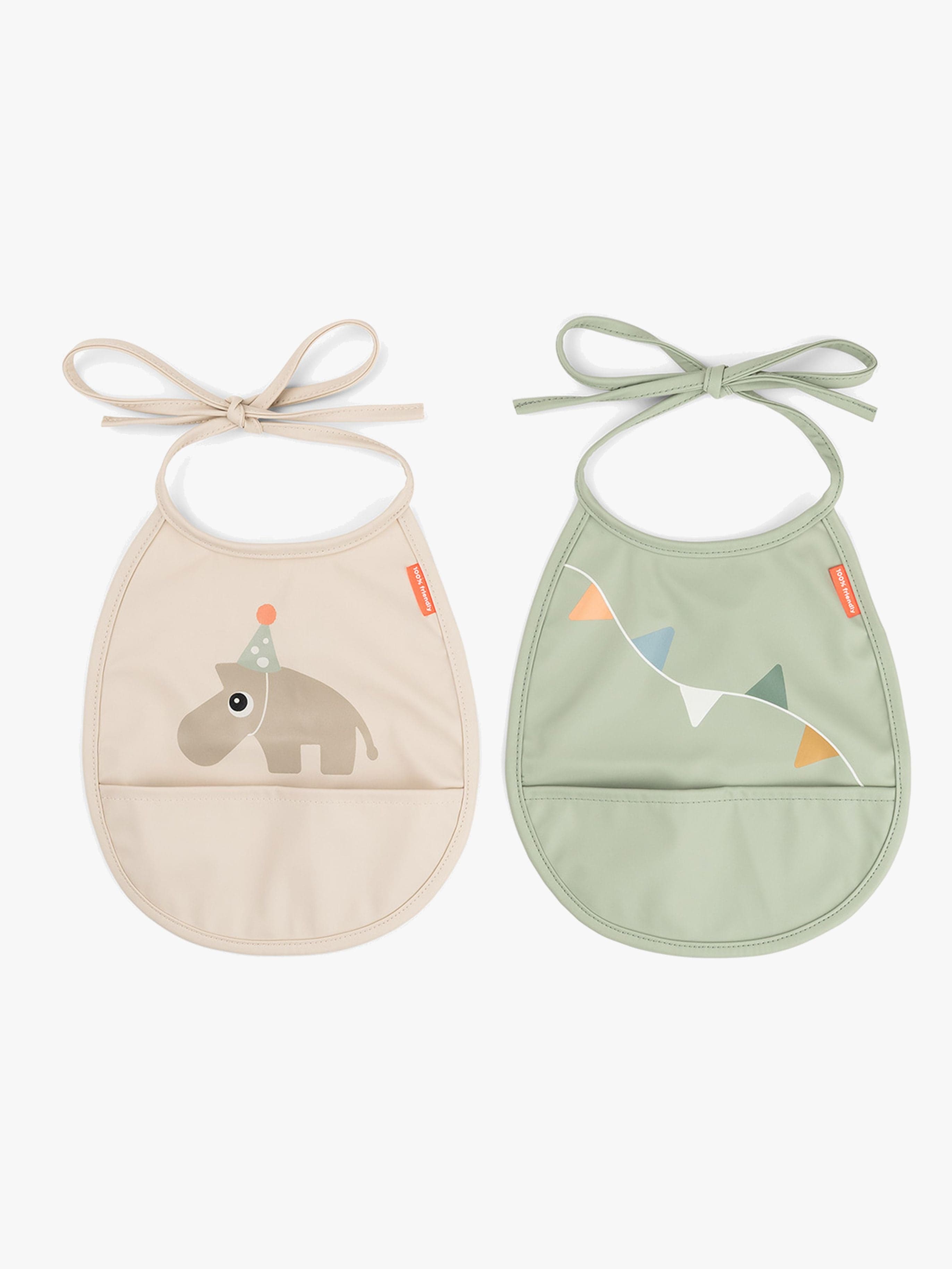 Done By Deer Celebration Tiny Pocket Ruokalappu 2-pack, Sand