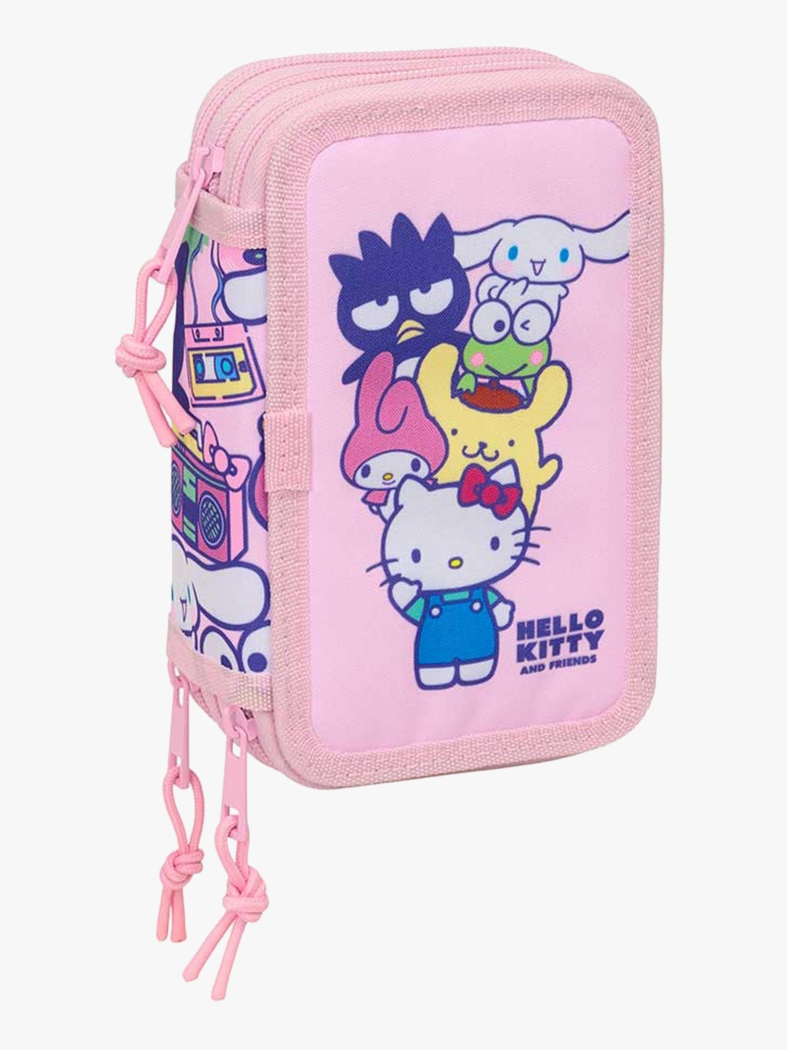 Hello Kitty & Friends Täytetty Kolmilokeroinen Penaali 37 Osaa, Vaaleanpunainen