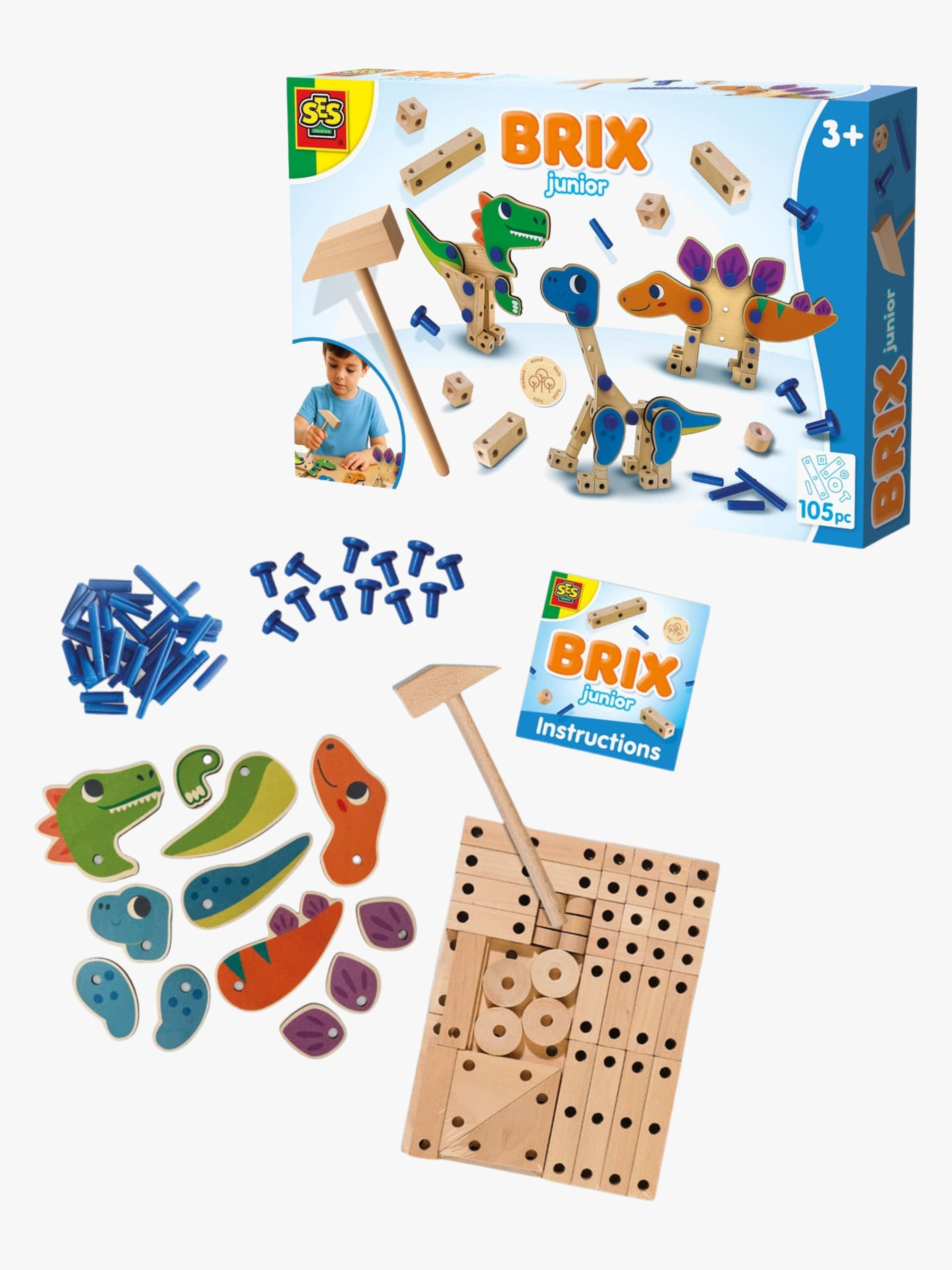 SES Creative Brix Junior Puusepän Työkalusarja Dinosaurukset