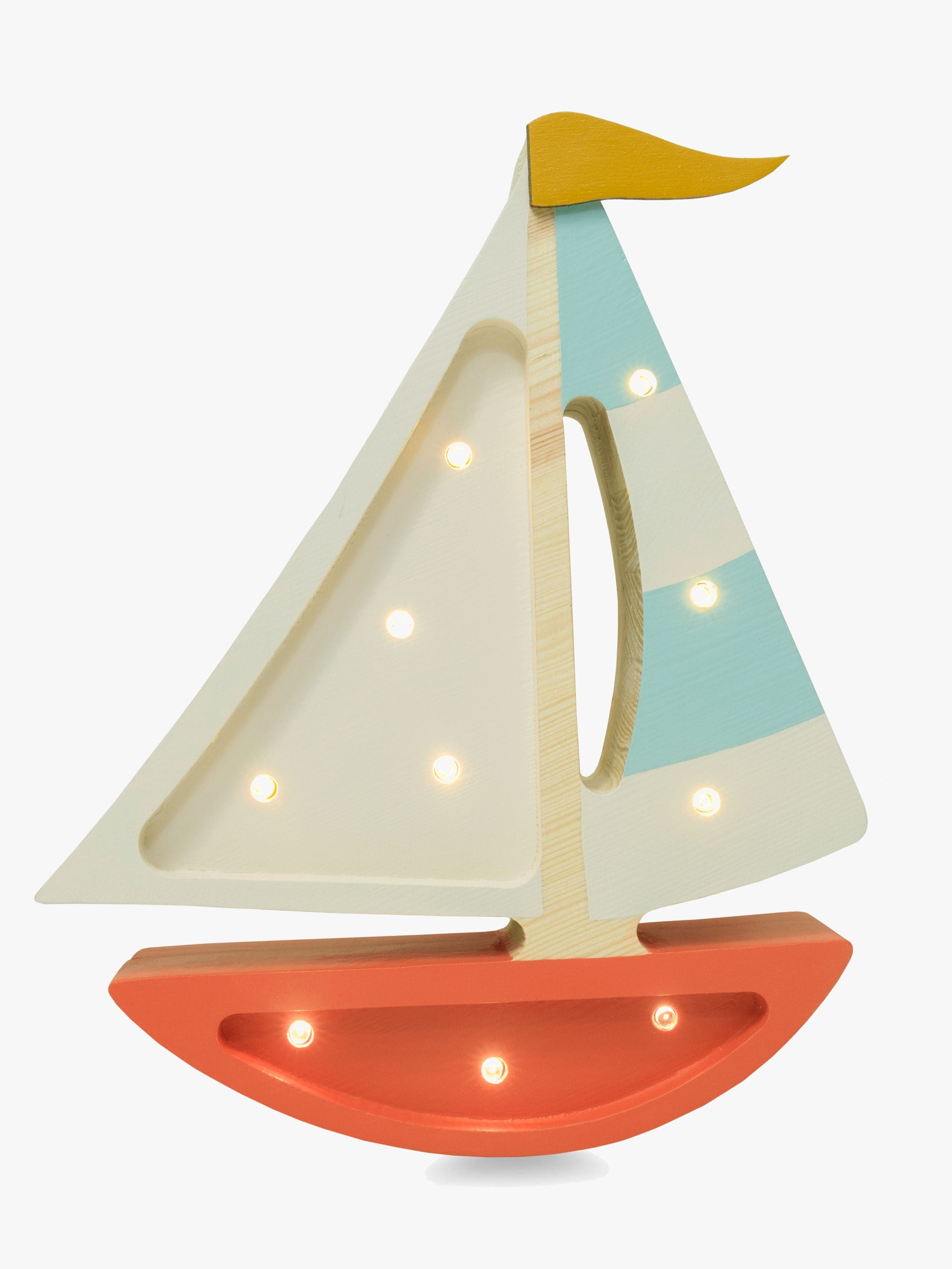 Little Lights Valaisin Purjevene, Valkoinen/Punainen