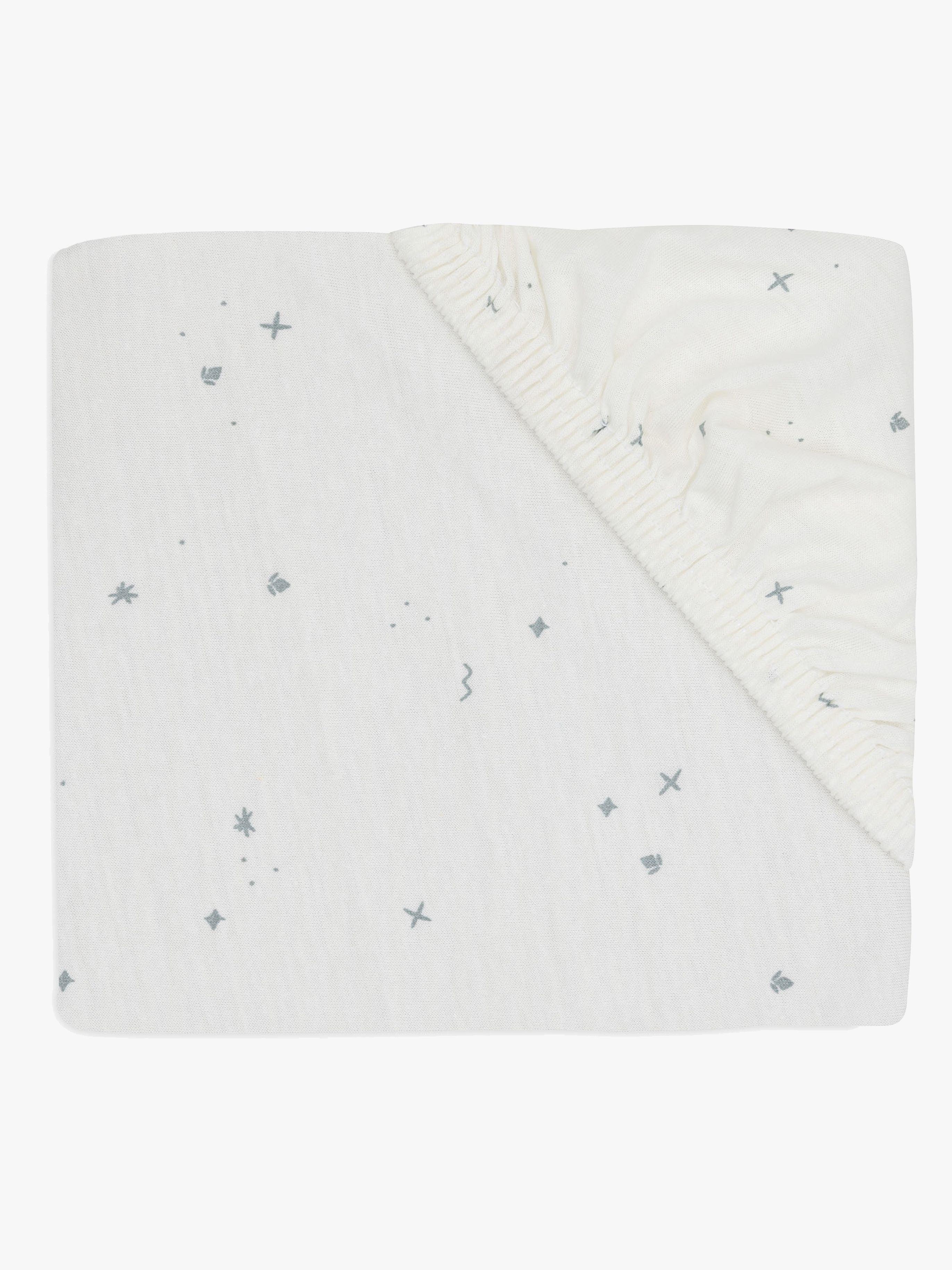Jollein Muotoonommeltu Aluslakana Twinkling 60x120, Off white/Sea Green
