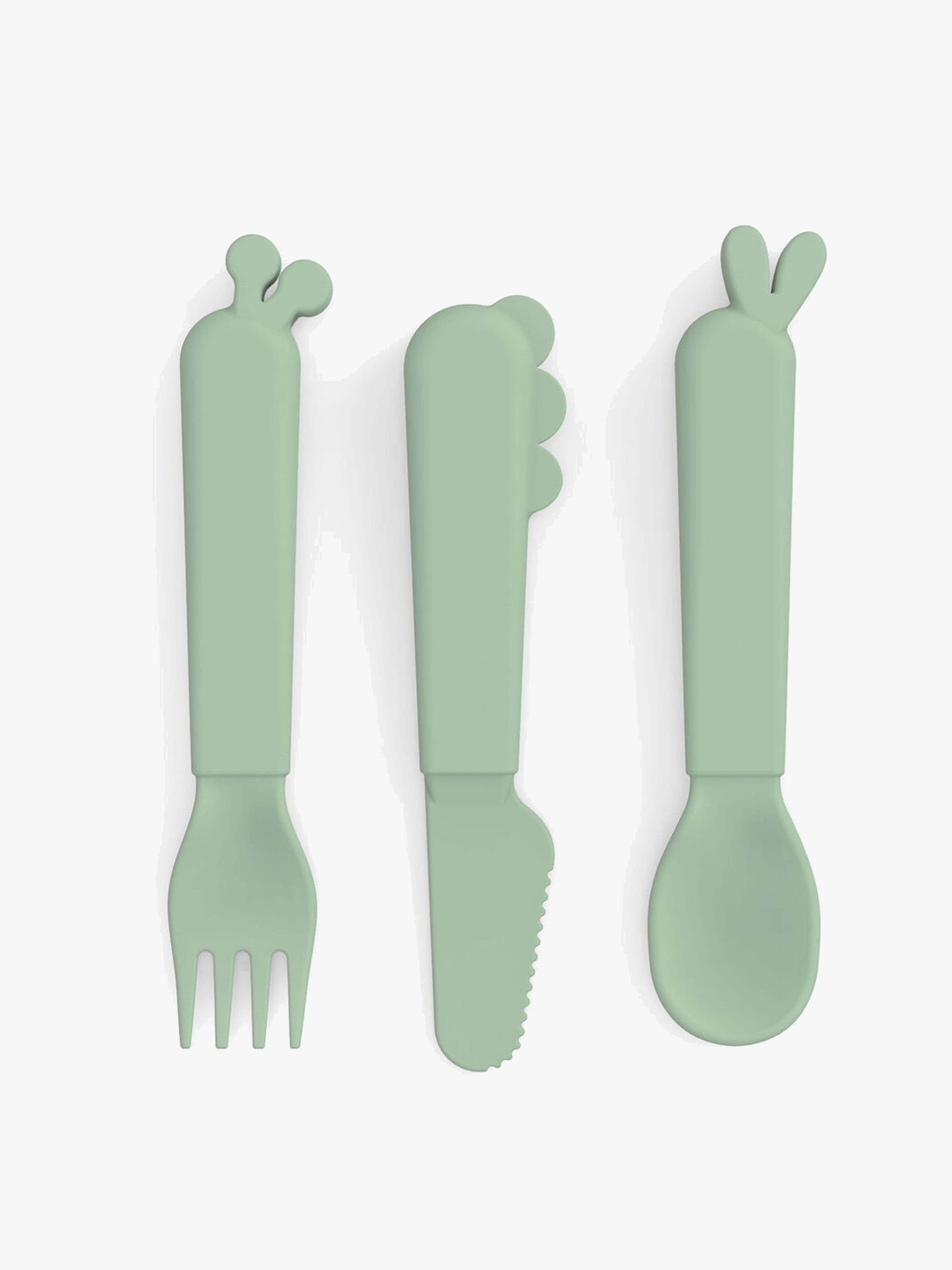 Done By Deer Friends Lasten Aterimet 3-pack, Green