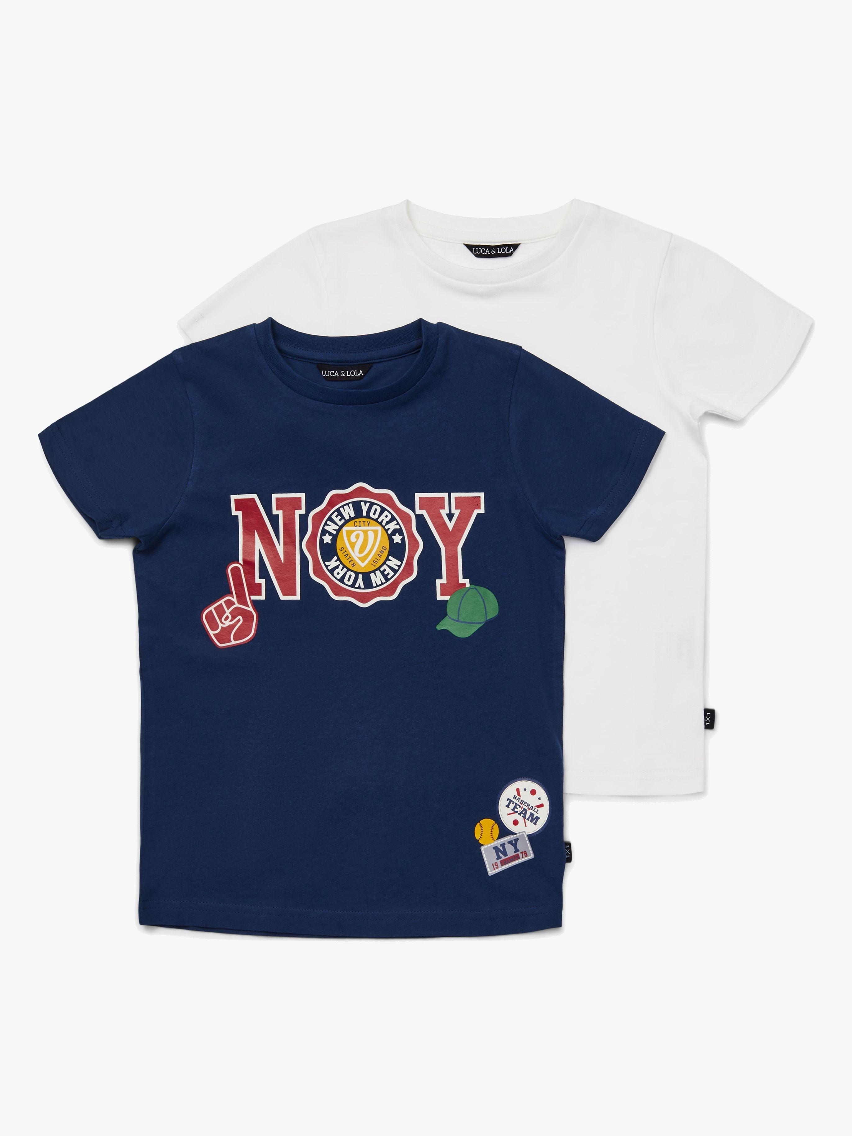 Luca & Lola San Marino T-Paita 2-pack, Navy/White 134-140