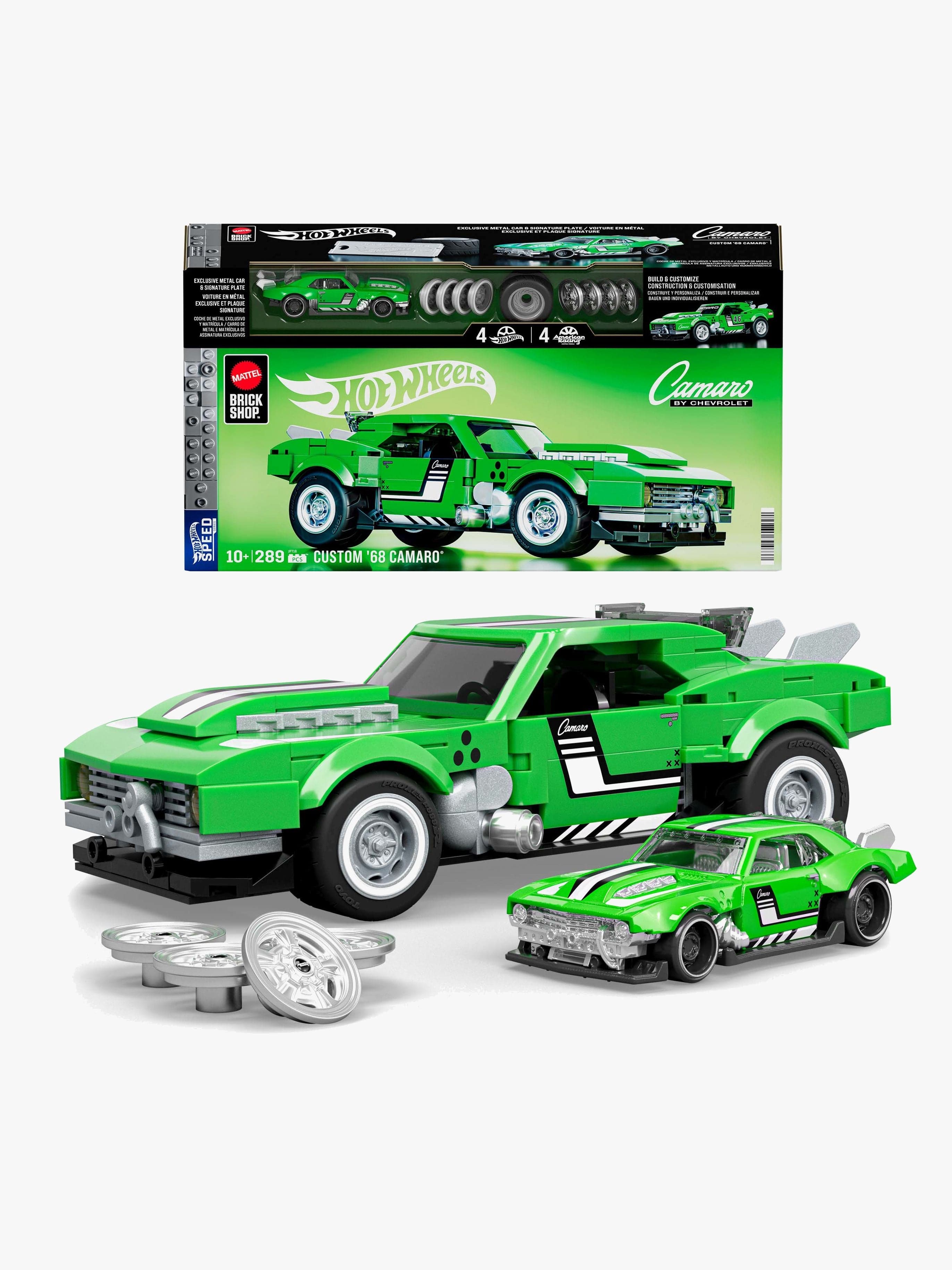 Mattel Brick Shop Hot Wheels Speed Series Brick Shop Hot Wheels Työmaasetti Custom ’68 Camaro 289 Osaa