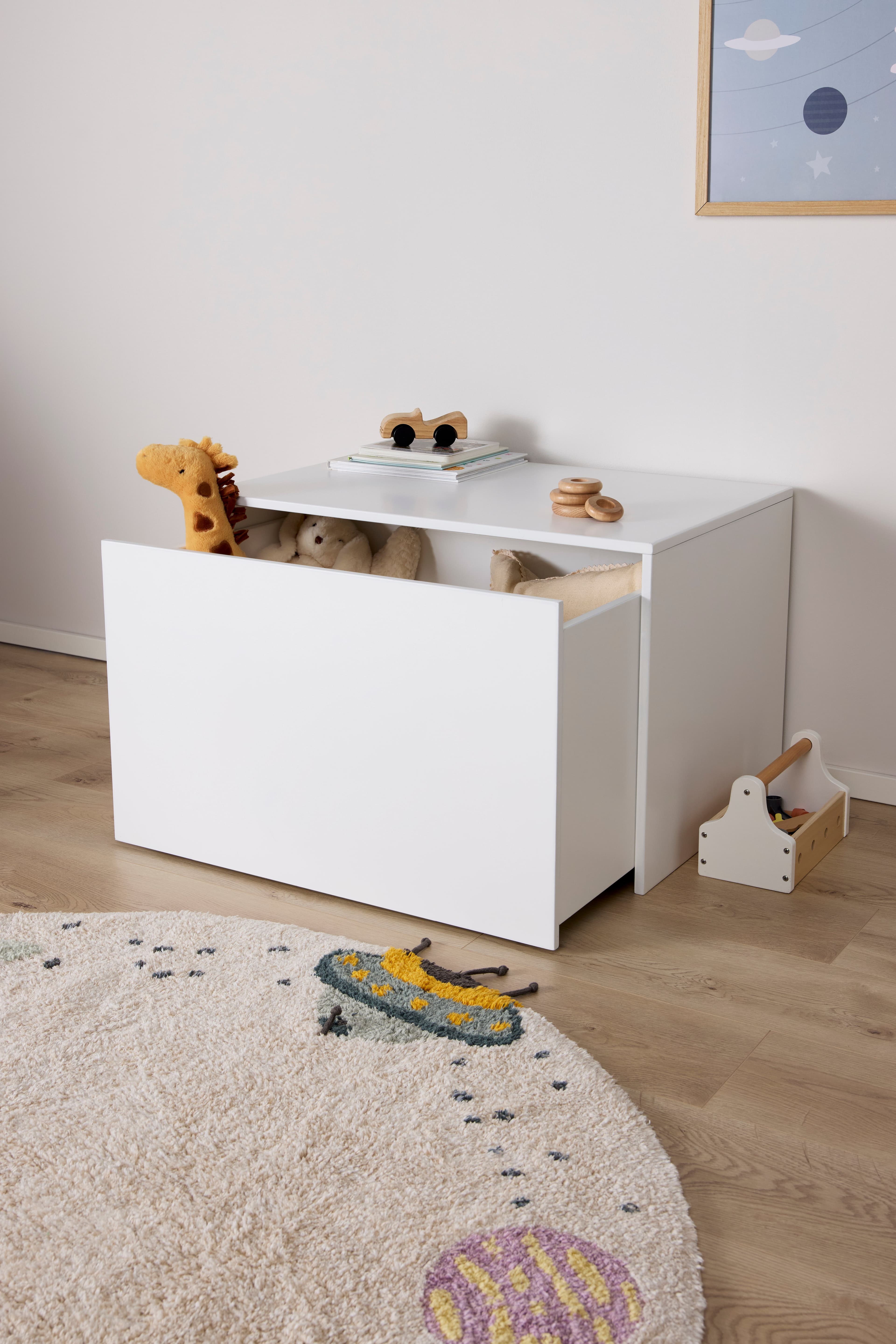 Alice & Fox POPPY Pöytä + Säilytyslaatikko, Valkoinen