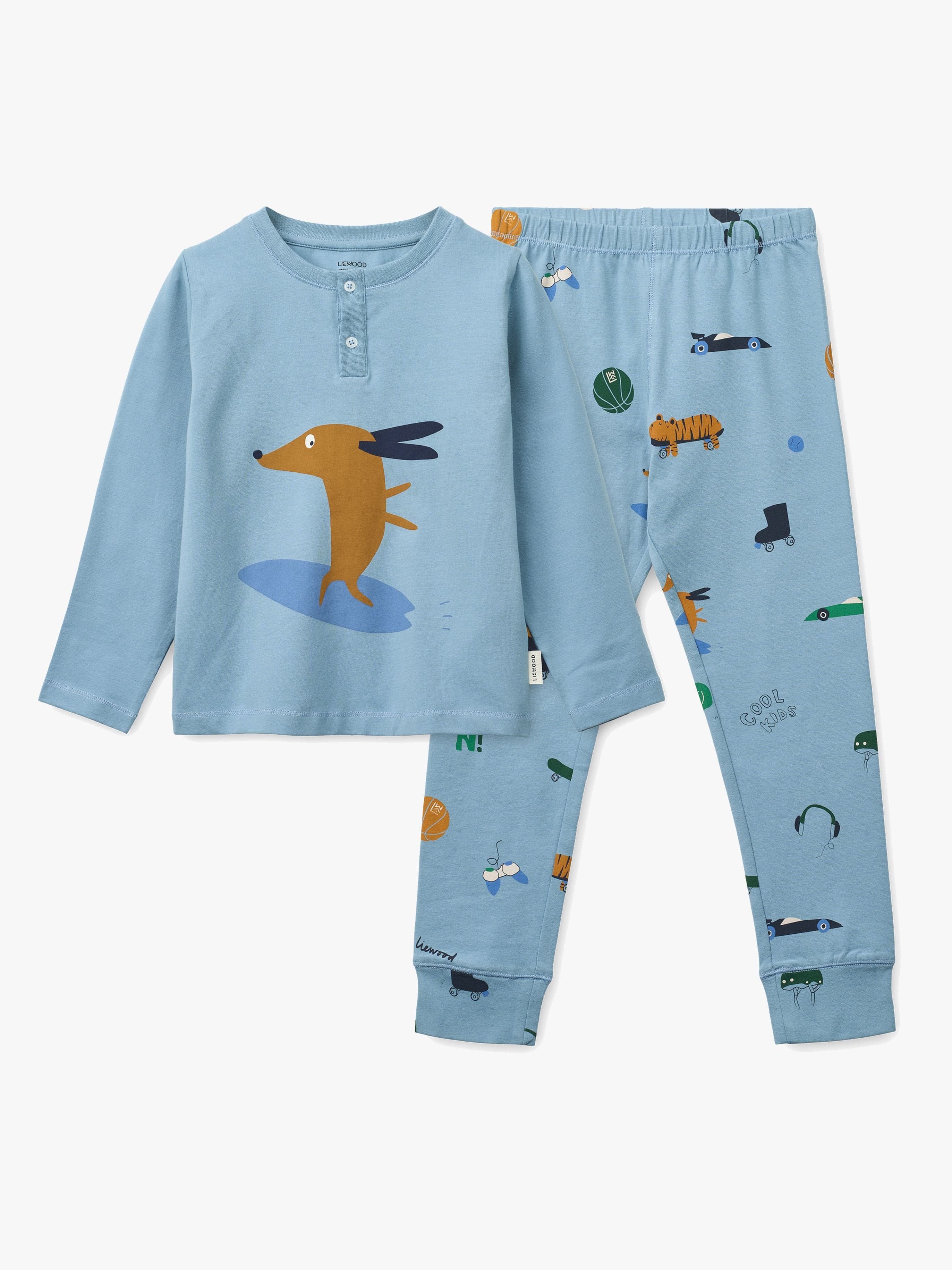 LIEWOOD Wilhelm Pyjamasetti, Dog/fun/beach blue/mix, 86-92