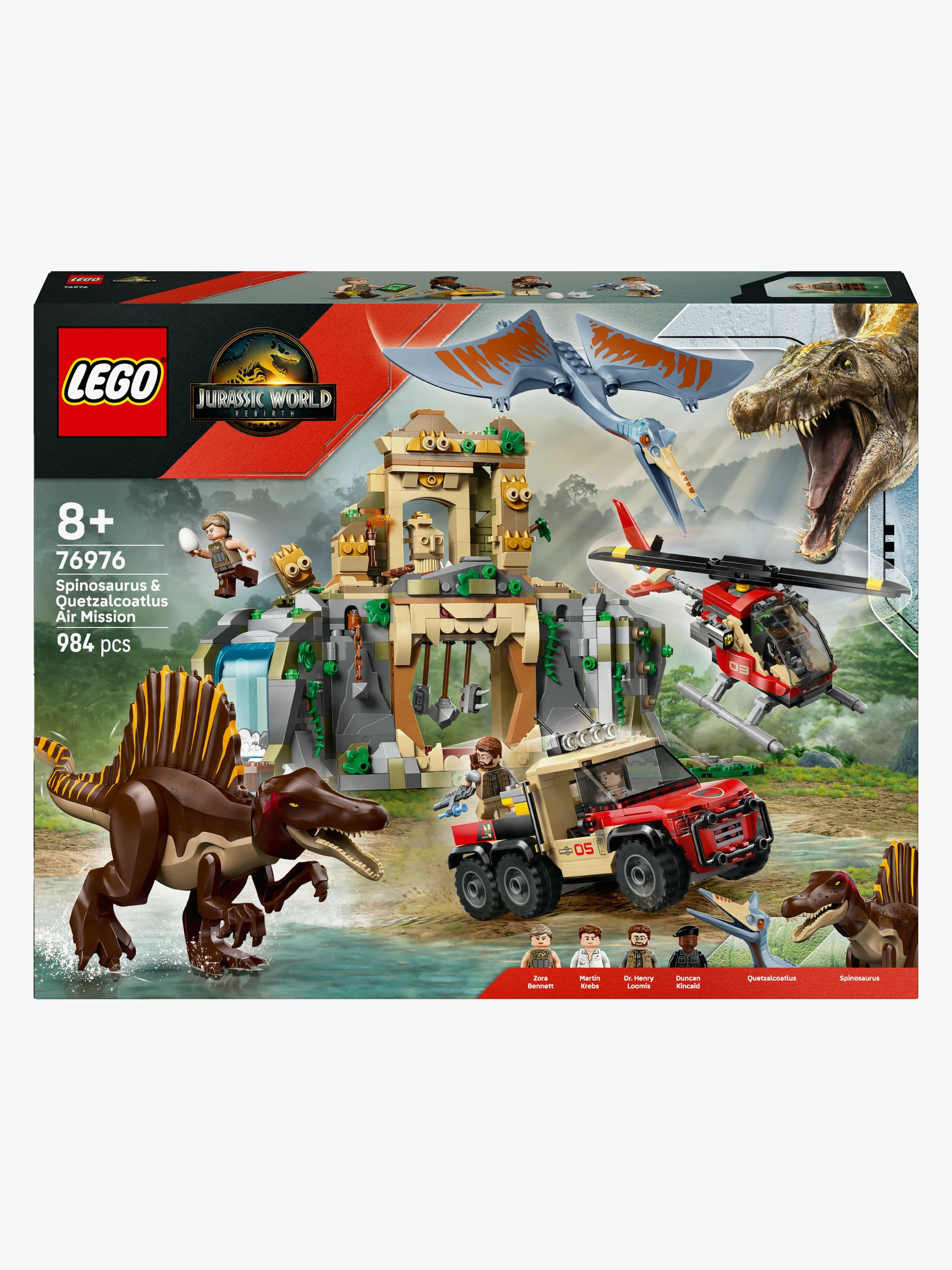 LEGO Jurassic World 76976 Spinosauruksen ja Quetzalcoatlusin pako lentäen