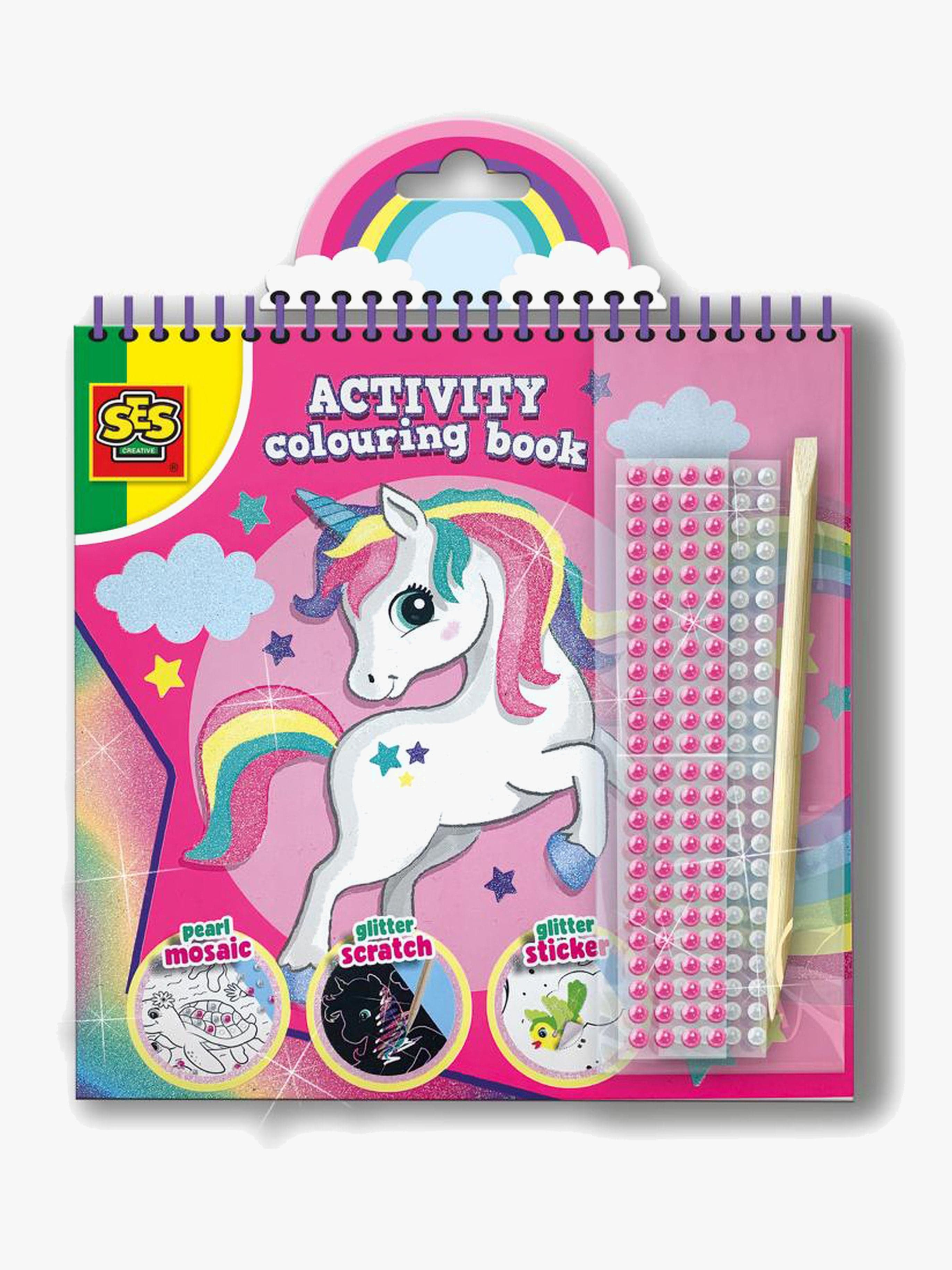 SES Creative Puuhakirja Glitter Yksisarvinen