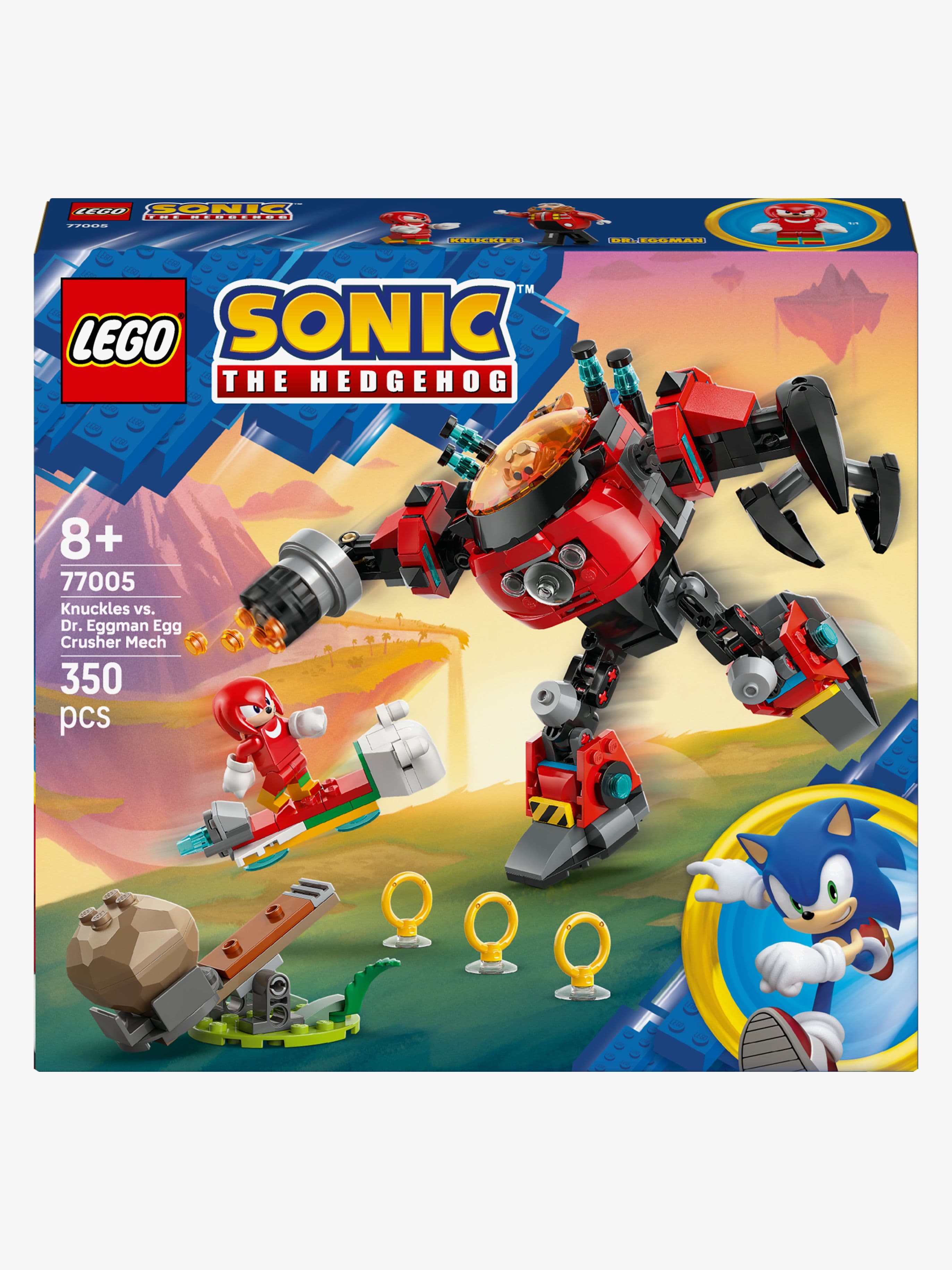 LEGO Sonic 77005 Knuckles vastaan Dr. Eggman ja Egg Crusher ‑robotti