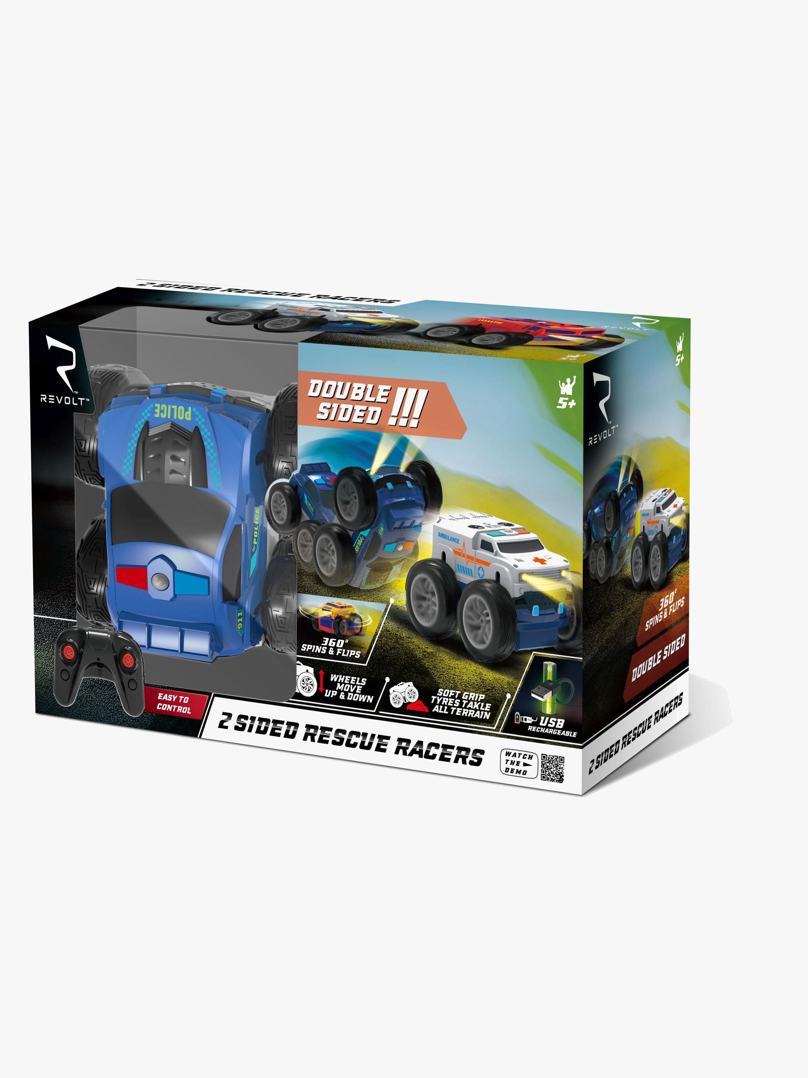 Syma Revolt Kaksipuolinen Kauko-ohjattava Poliisiauto & Ambulanssi