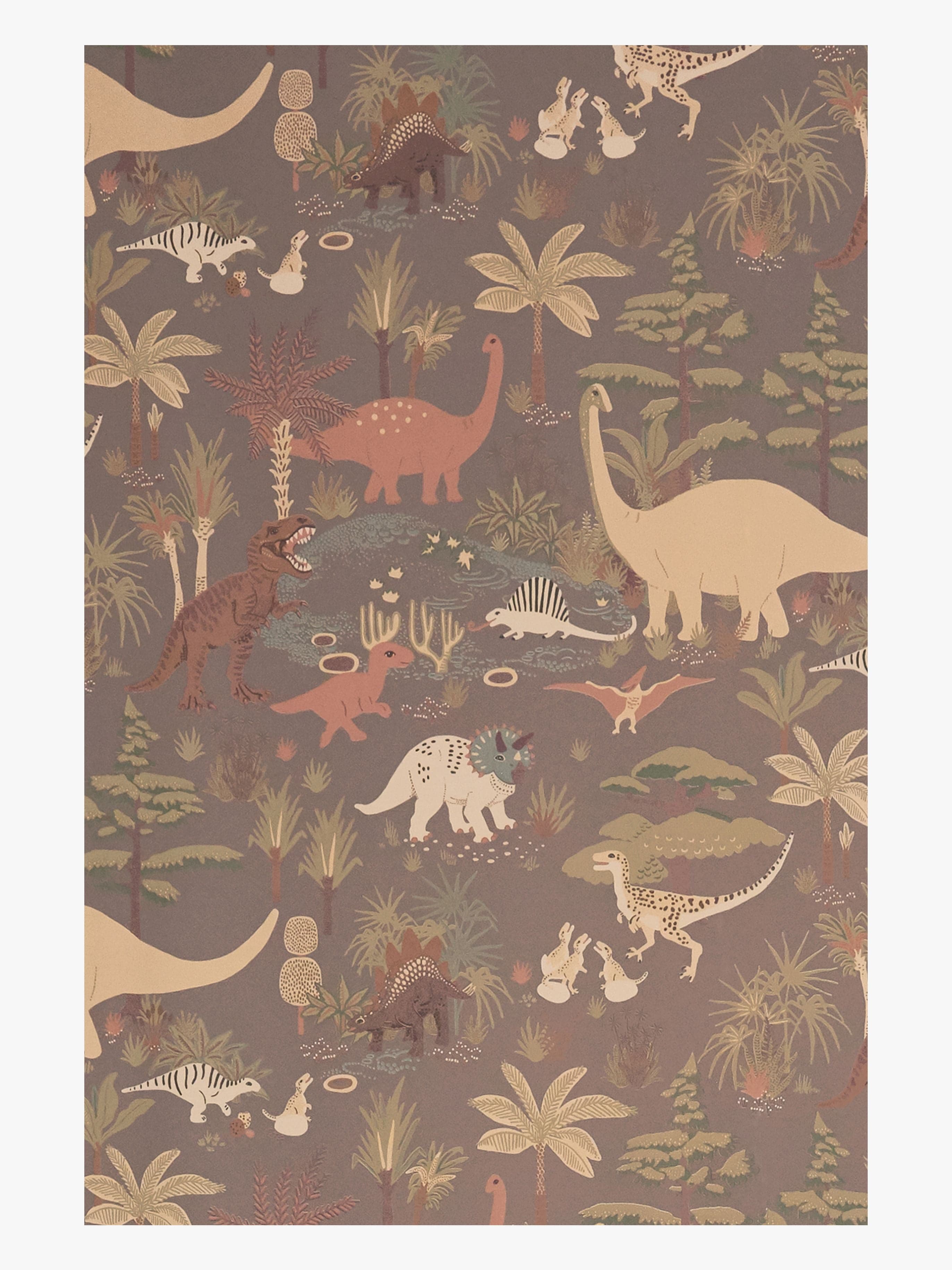 Majvillan Tapetti Dinosaur Vibes, Evening Grey