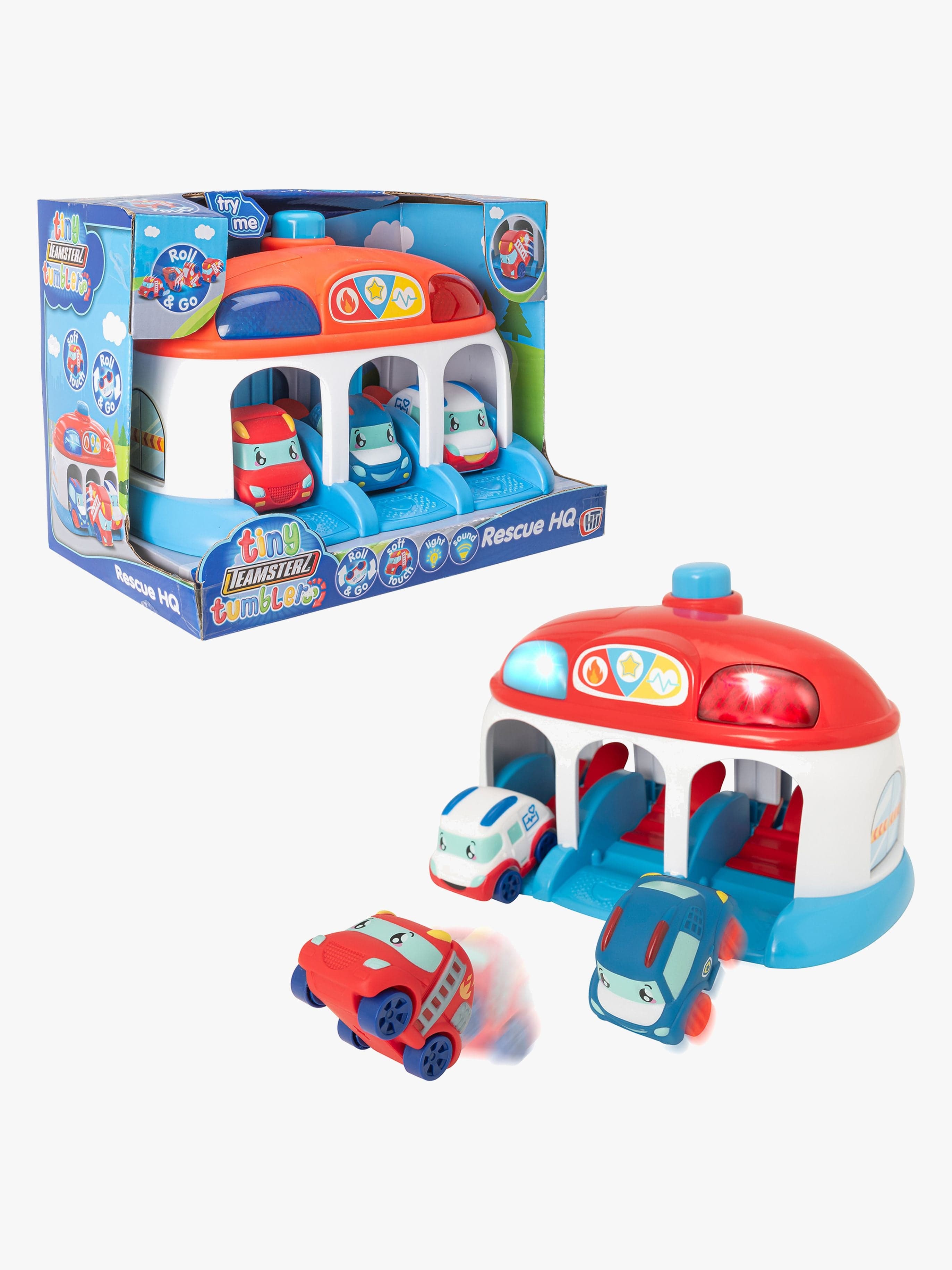 Tiny Teamsterz Tumblers Pelastuskeskus + Kolme Autoa