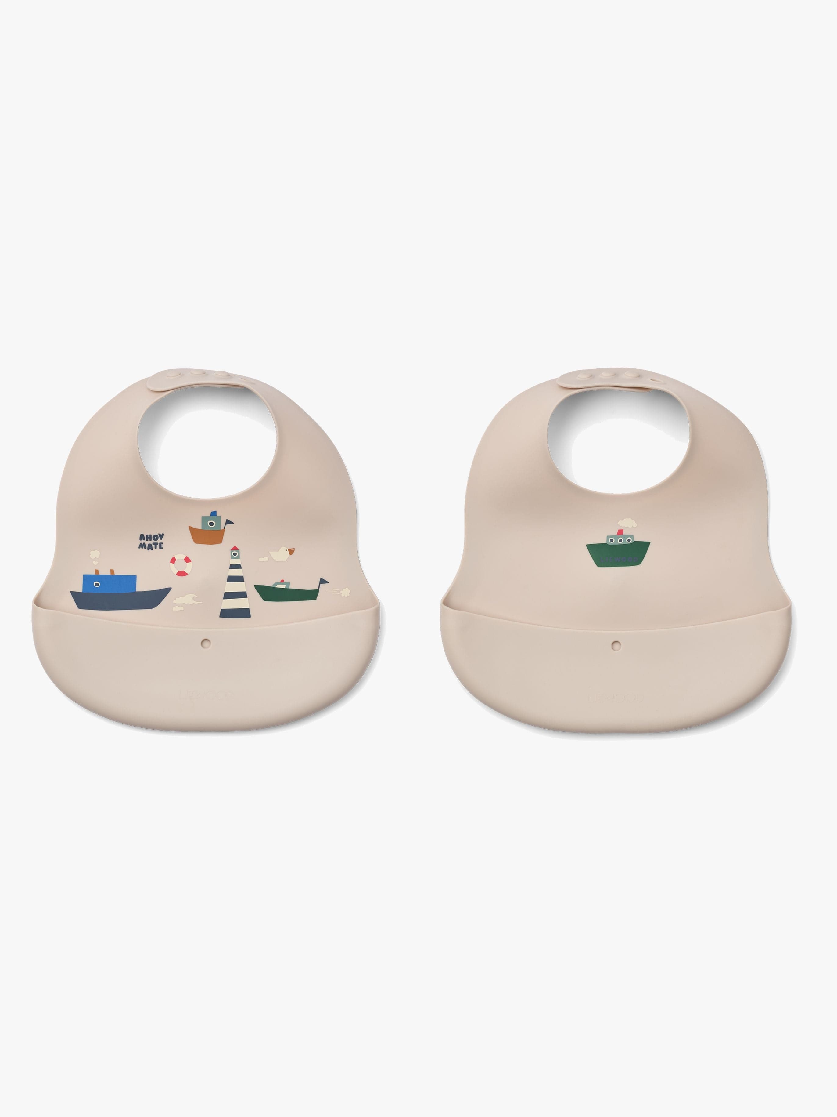 LIEWOOD Ember Kuvioitu Ruokalappu 2-pack, Sailing/Sandy