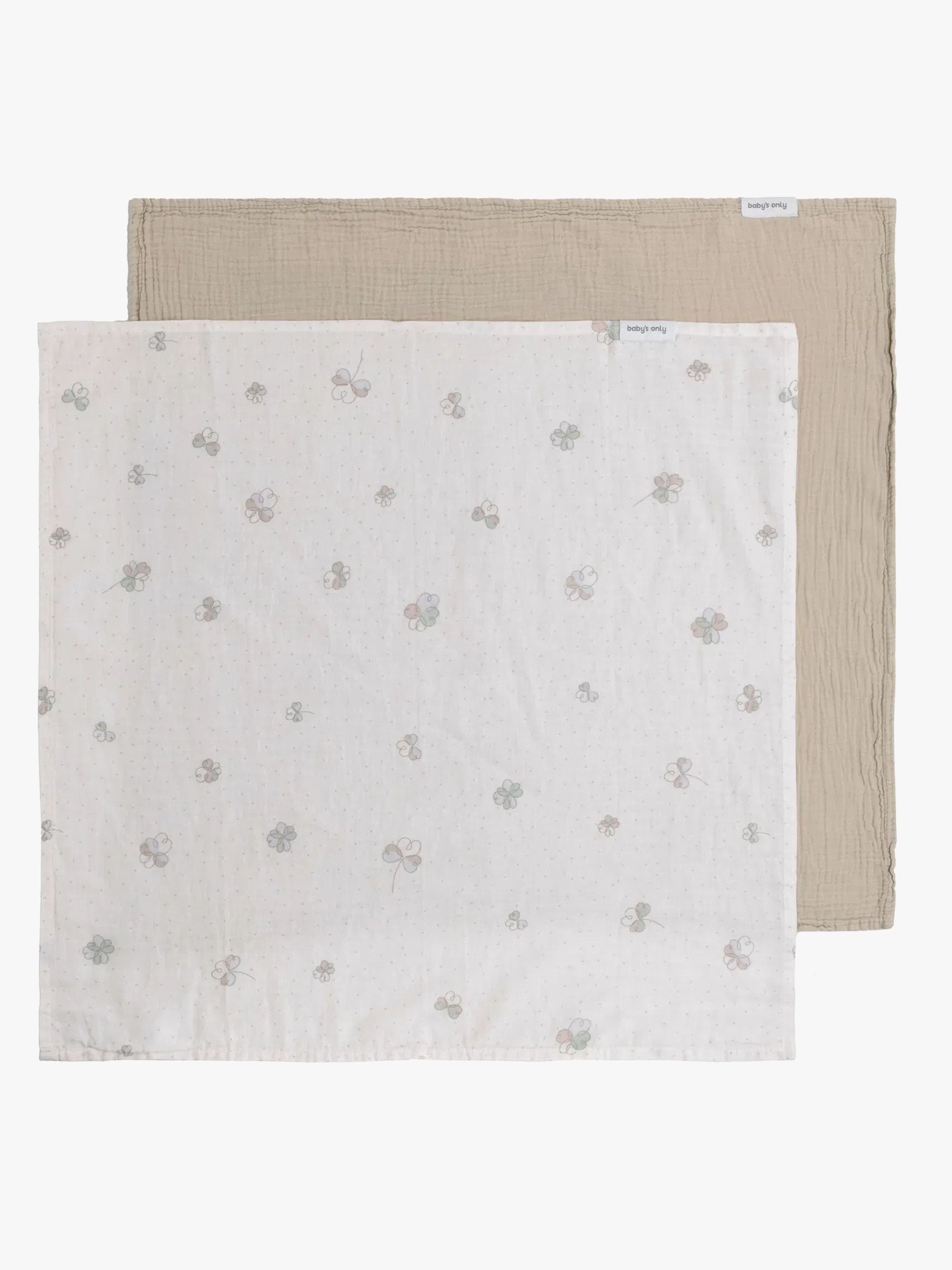 Baby's Only 65x65 Musliiniviltti 2-pack, Tender Beige/Clover
