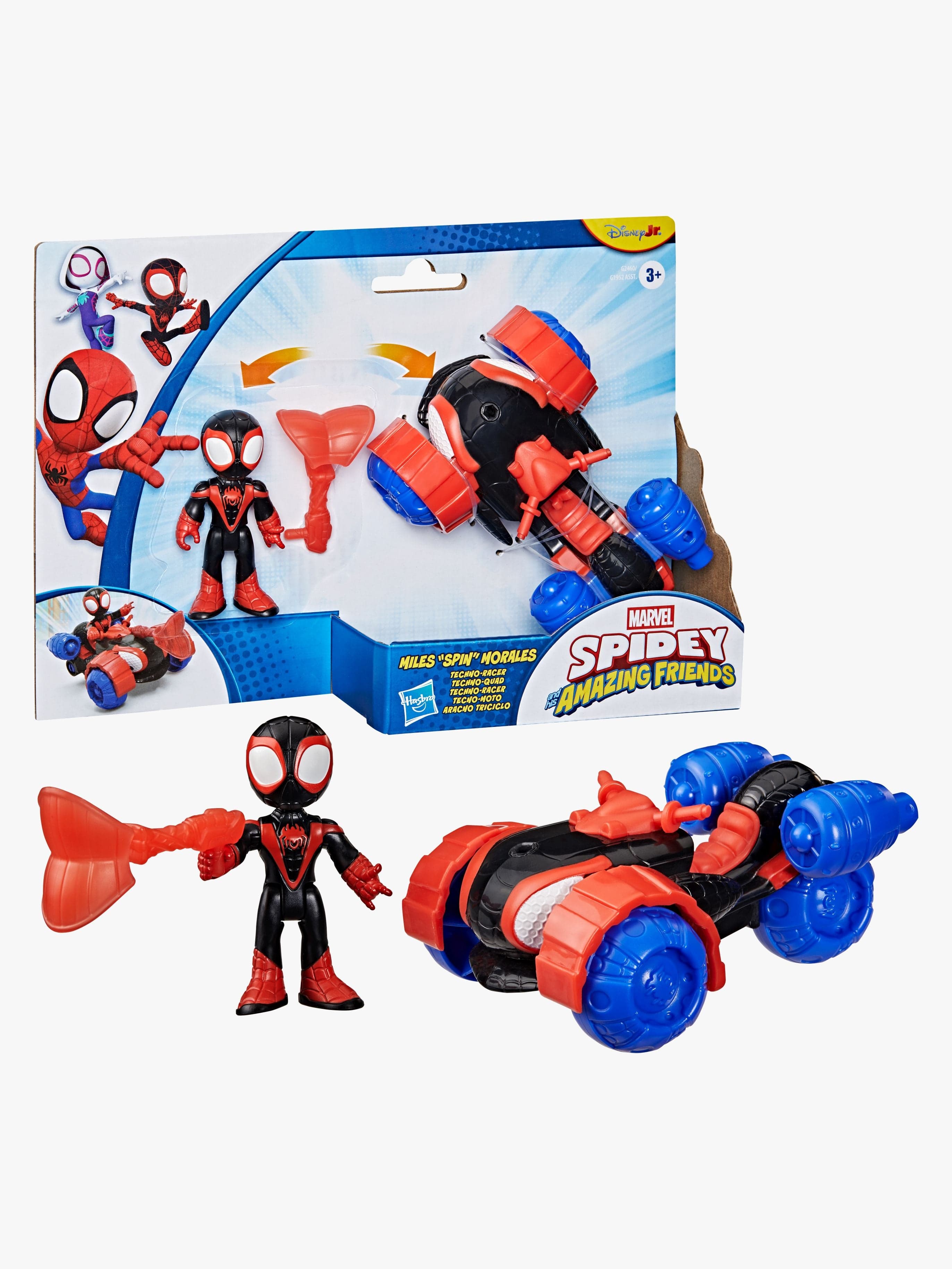 Spidey And His Amazing Friends Hahmo + Ajoneuvo Miles "Spin" Morales Techno-Racer