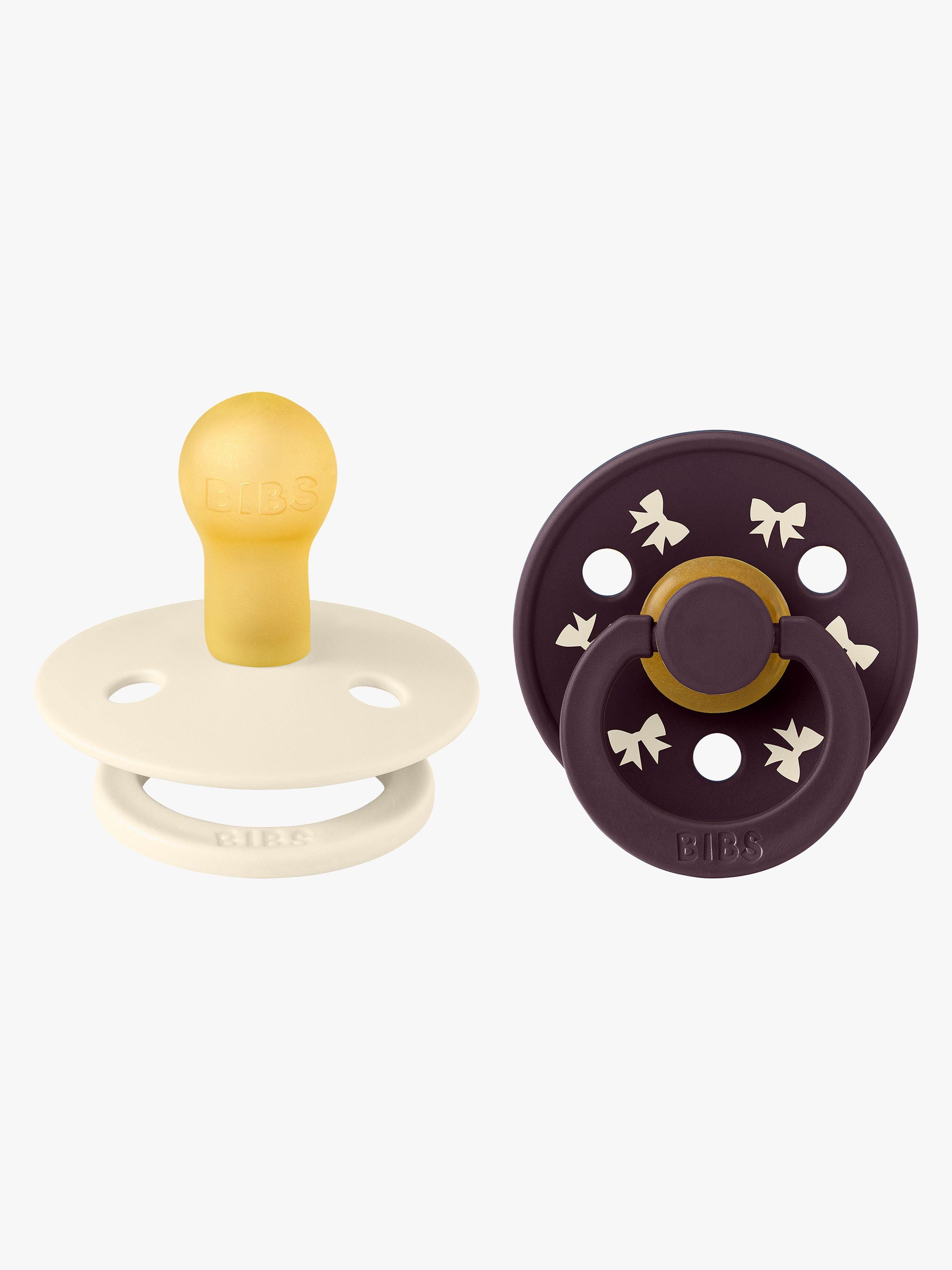 BIBS Colour Holiday Bow Tutti 2-pack Lateksi Koko 1, Ivory/Plum