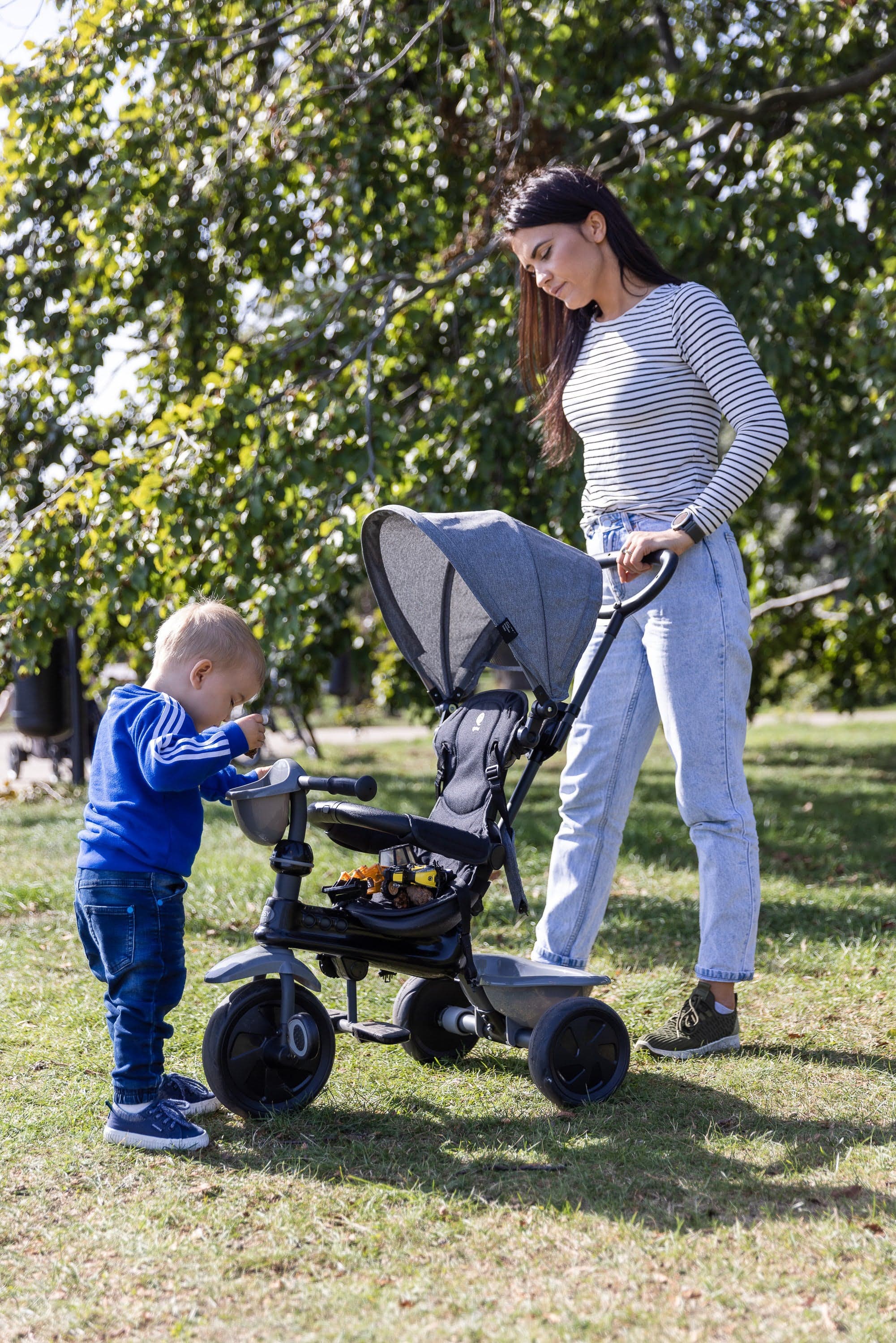 QPlay Cosy 4-in-1 Kolmipyörä, Harmaa