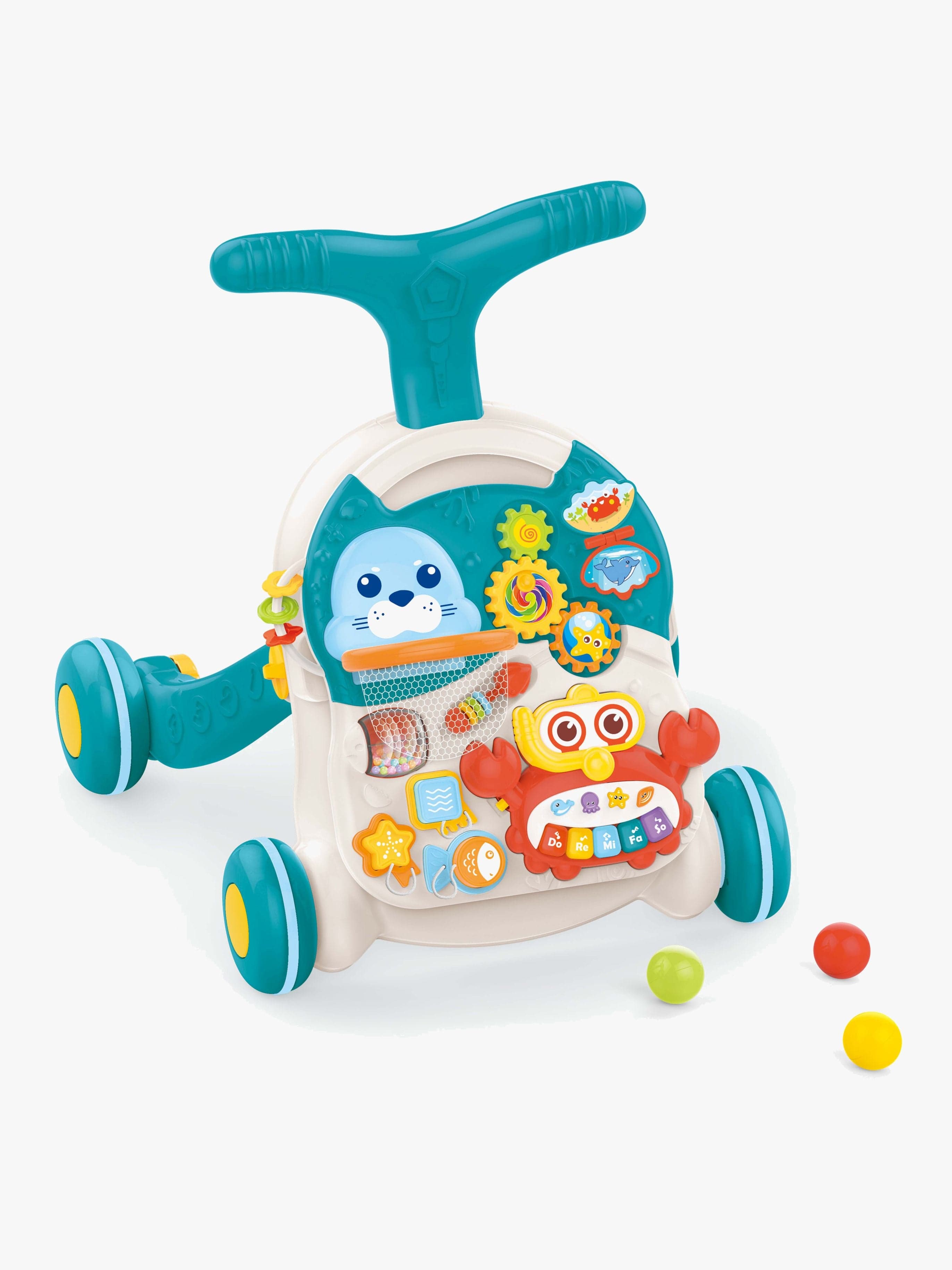 Cloudberry Castle 2-in-1 Taaperokärry + Aktiviteettipöytä, Sininen