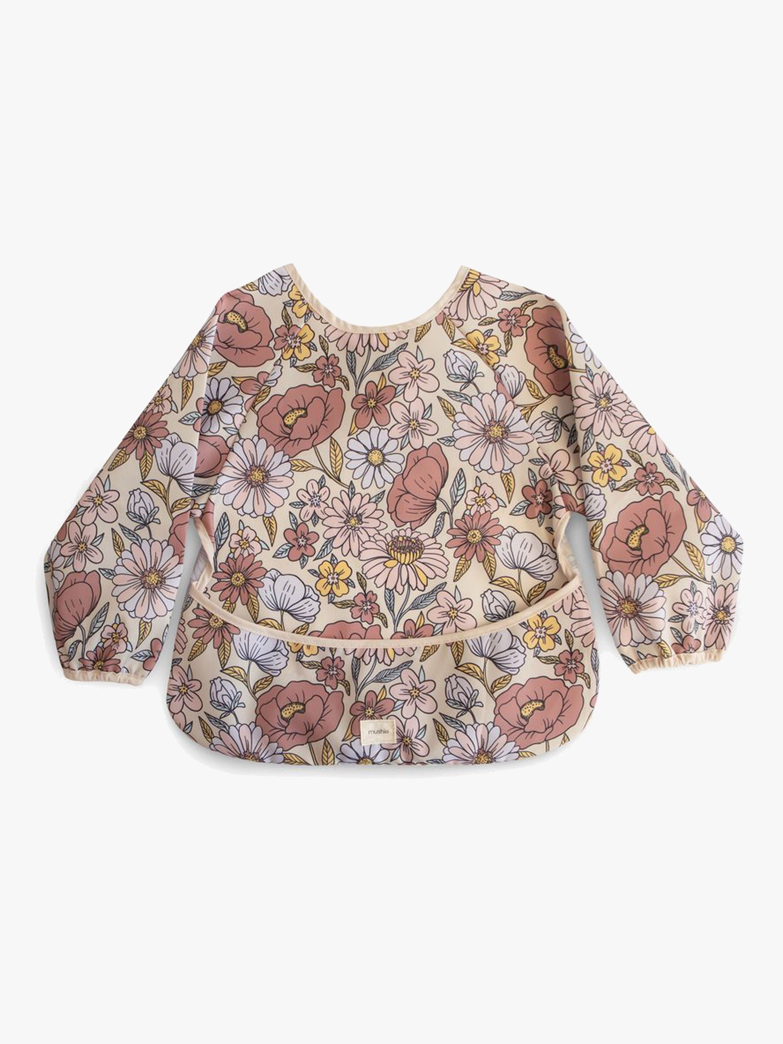 Mushie Pitkähihainen Ruokalappu, Retro Flowers