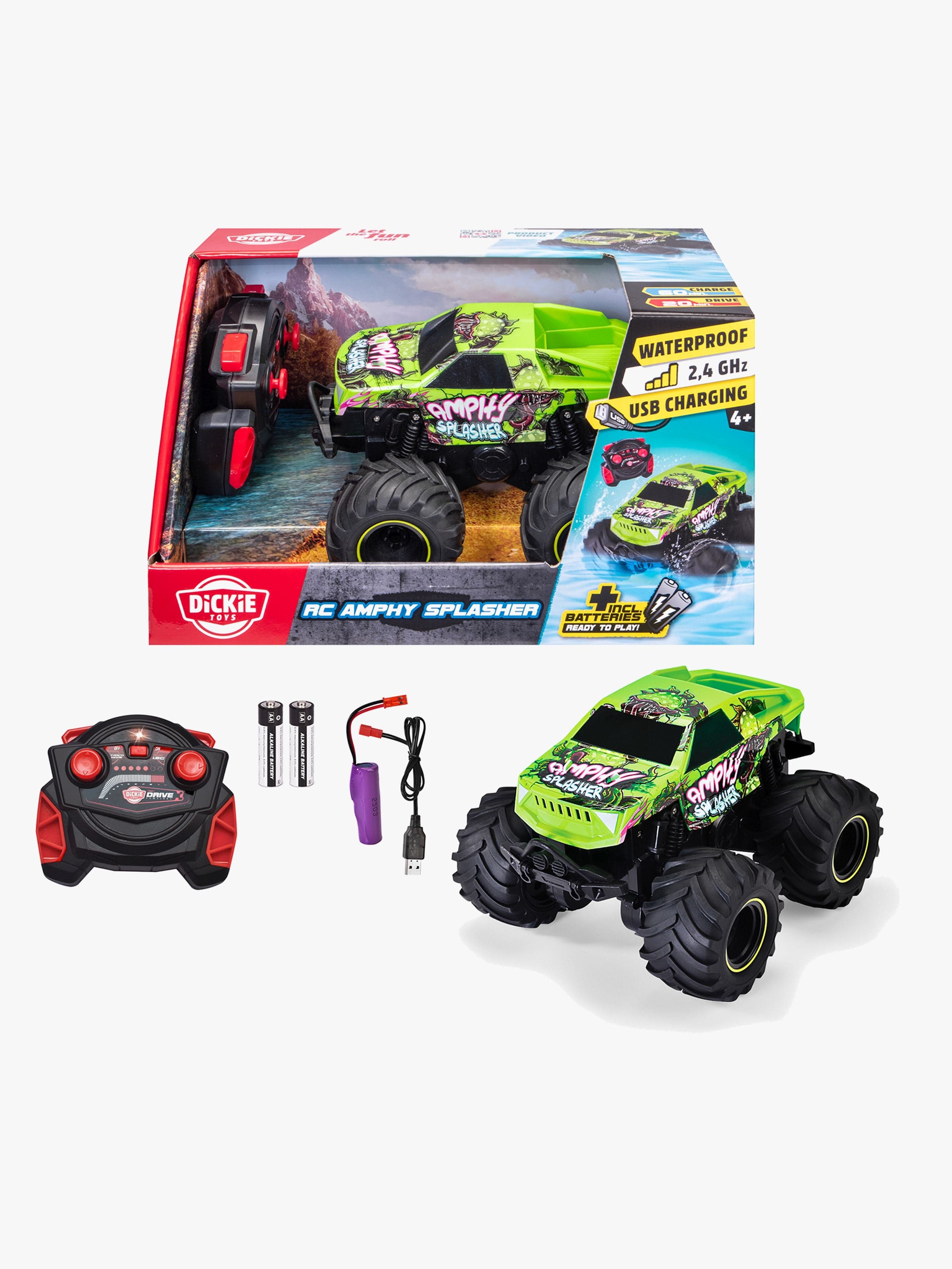 Dickie Toys Amphy Splasher Kauko-ohjattava Maastoauto 18 cm