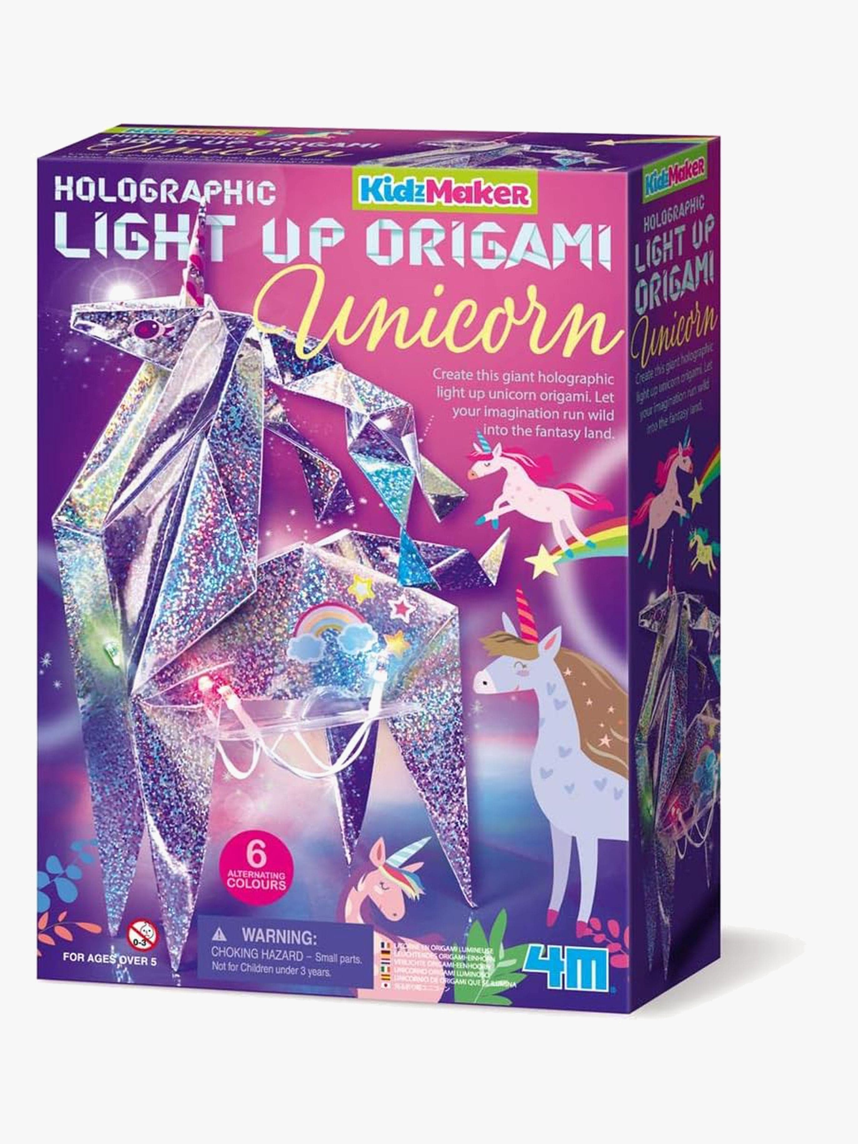 4M KidzMaker DIY-setti Holografinen Light-Up Origami Yksisarvinen