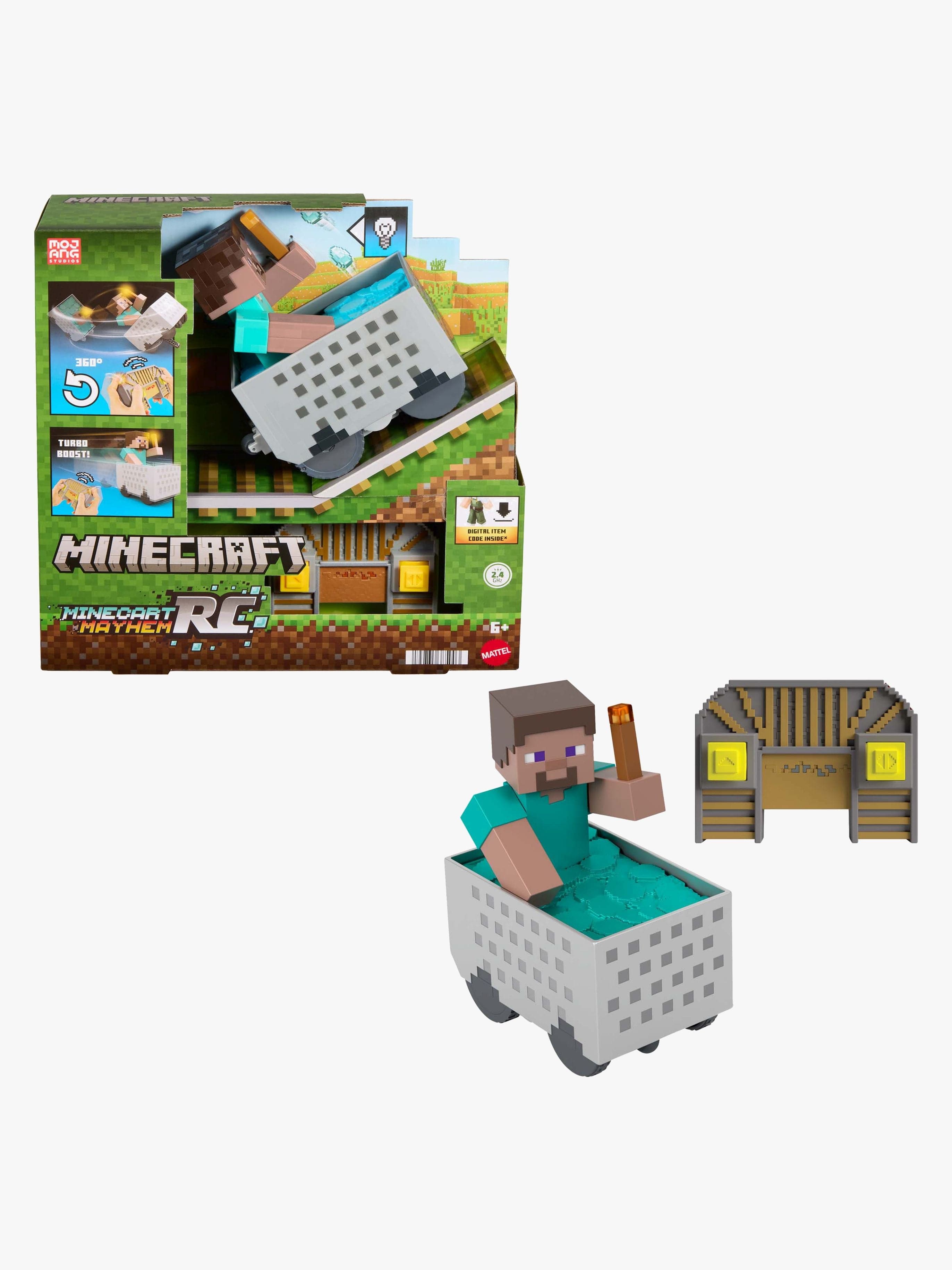 Minecraft Kauko-ohjattava Kaivosvaunu Ja Steve