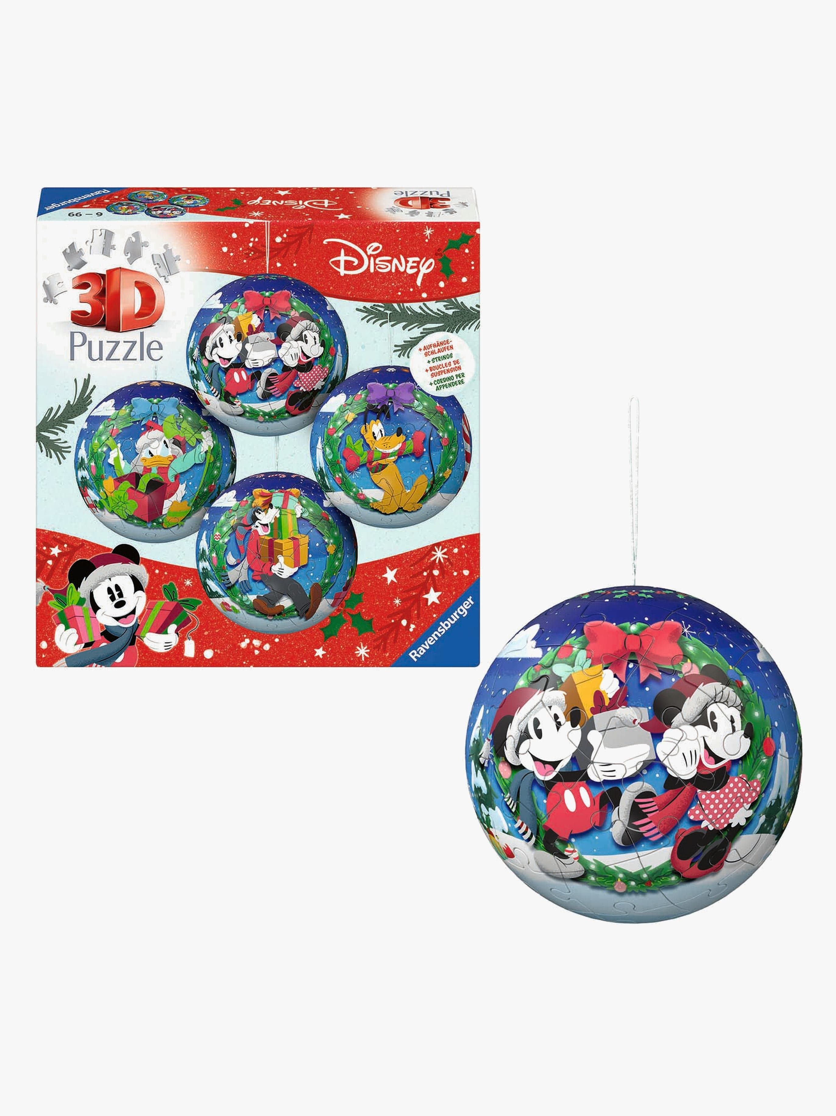 Ravensburger Disney 3D-Palapeli Joulupallot, 4-pack