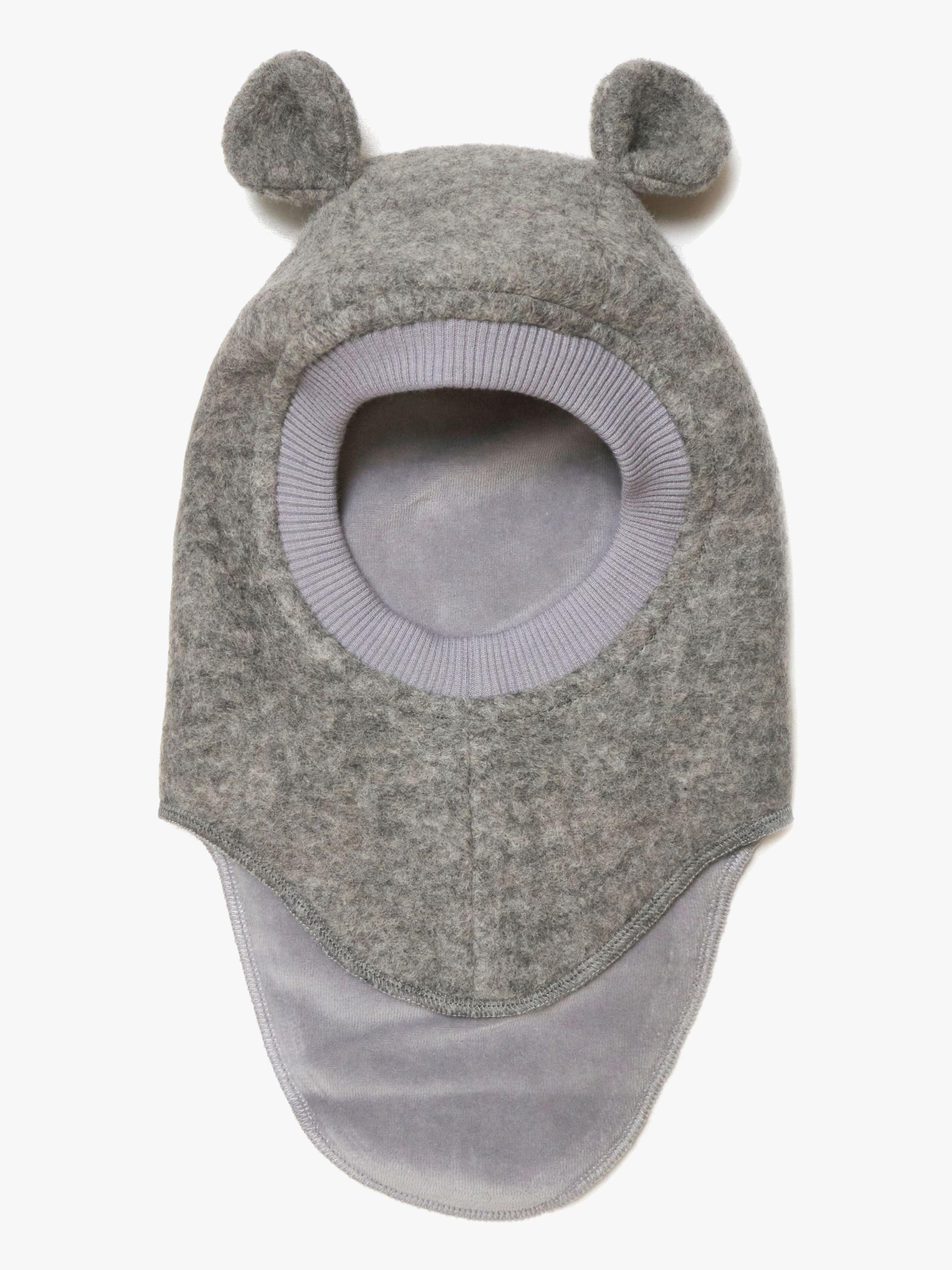 Huttelihut Kypärämyssy Merinovilla + Korvat, Medium Grey Melange, 53