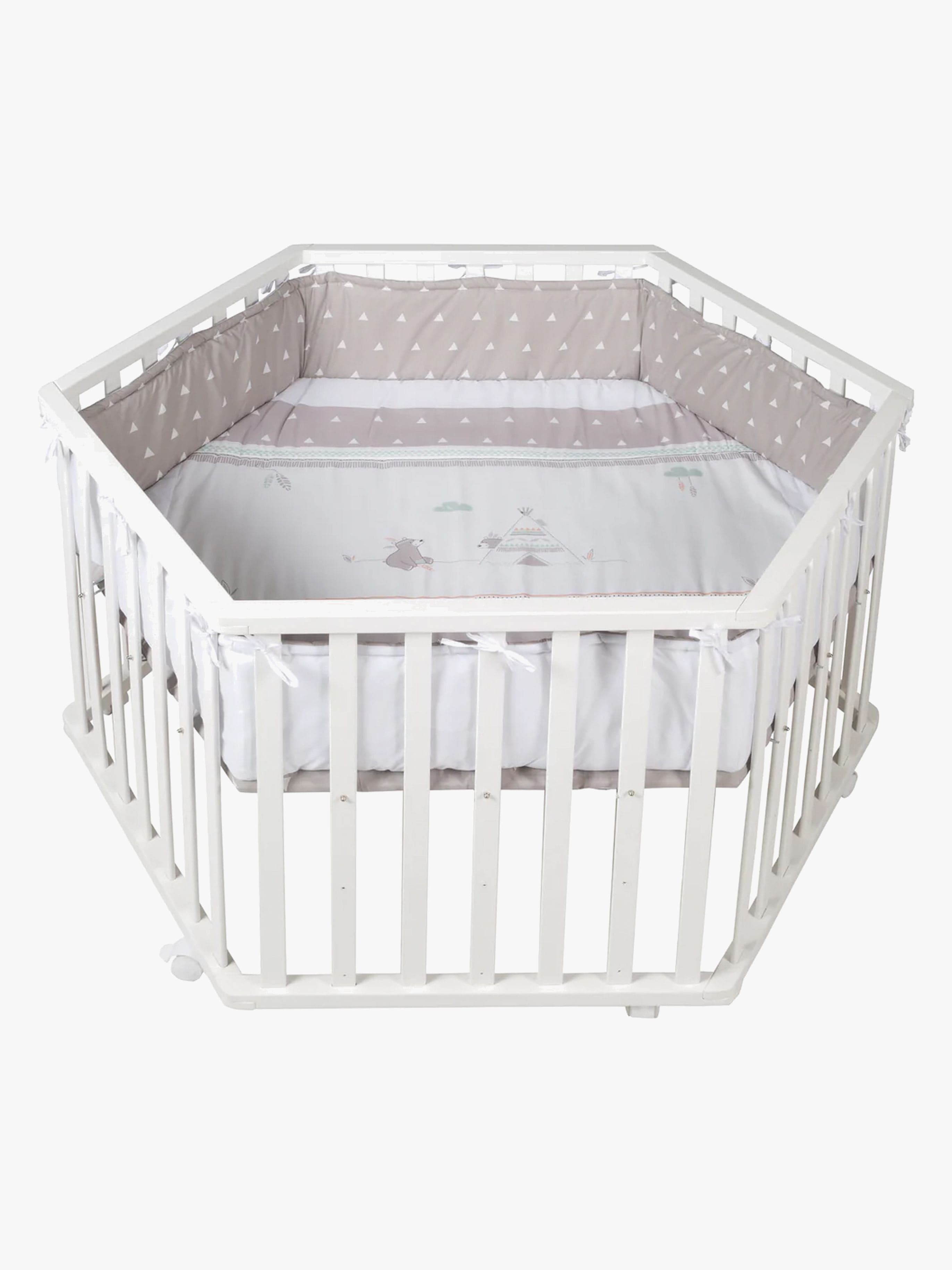 Roba Hexagon Leikkikehä + Pyörät & Turvalaita, Indian Bears White