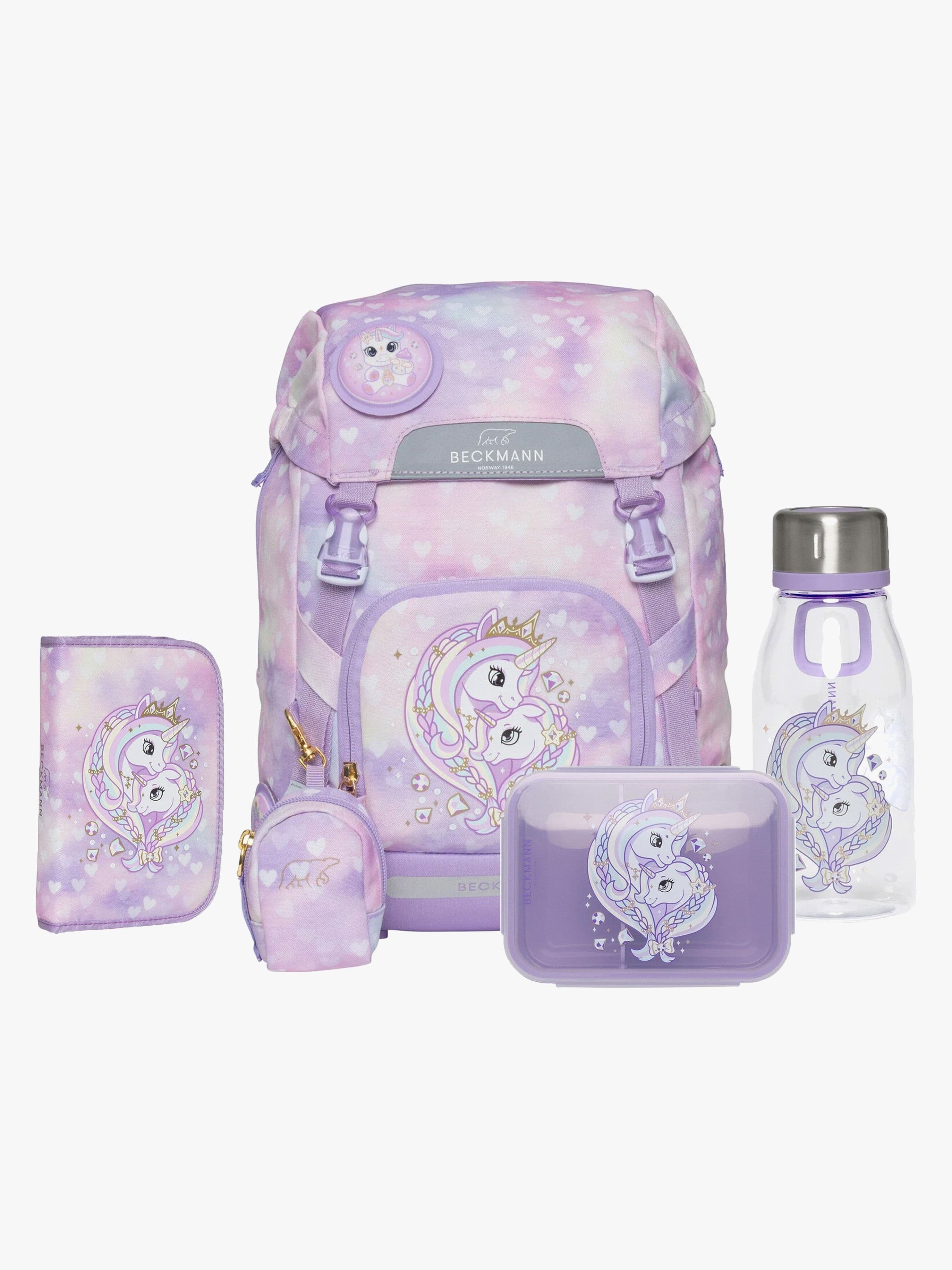 Beckmann Classic Reppu 22L + Lisätarvikkeet, Unicorn Princess Purple