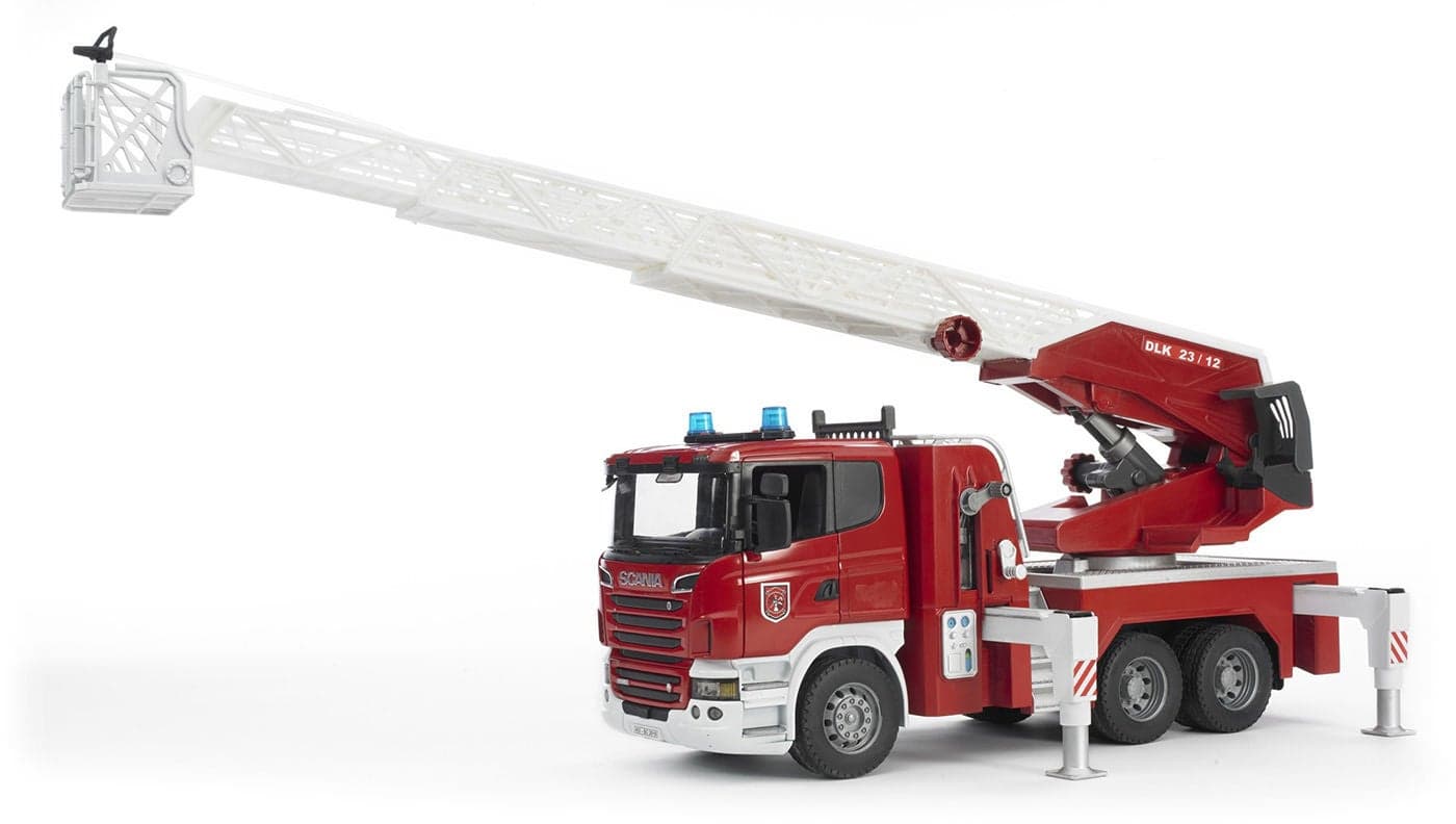 Bruder Scania R-Series Paloauto + Tikkaat, Vesipumppu, Ääni/Valo
