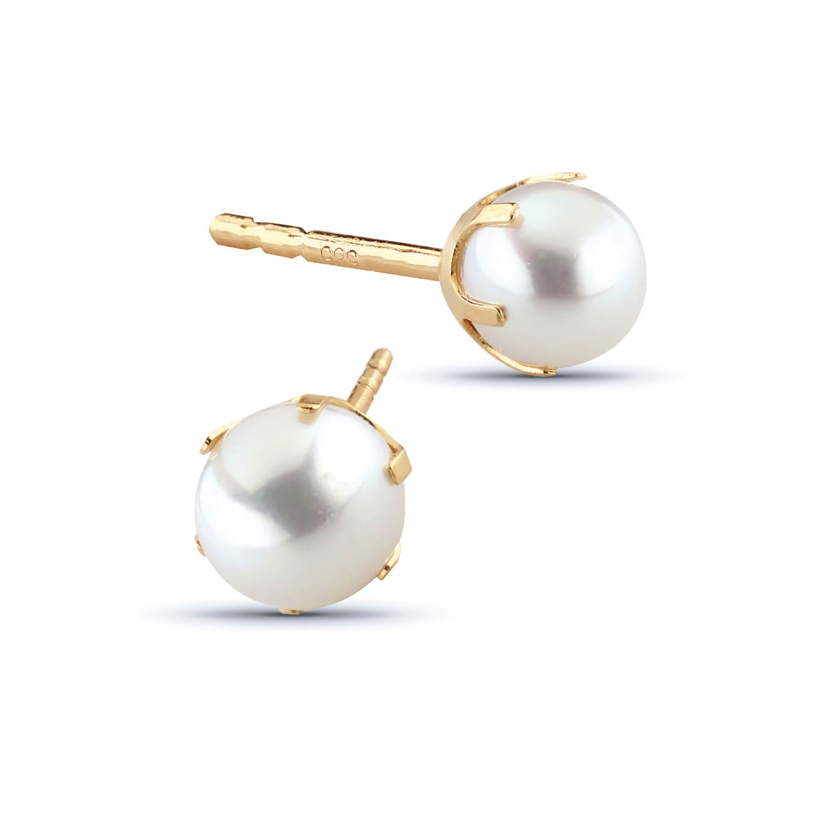 Kultaiset helmikorvakorut 4 mm 1004valk-4-4,5mm