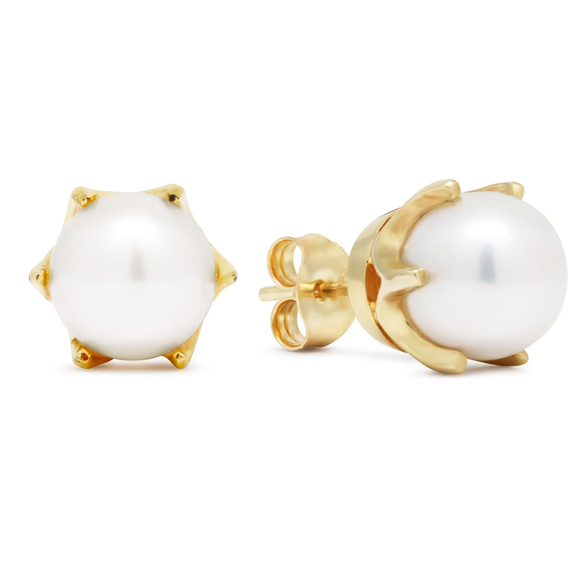 Kultaiset helmikorvakorut 8 mm 1038valk