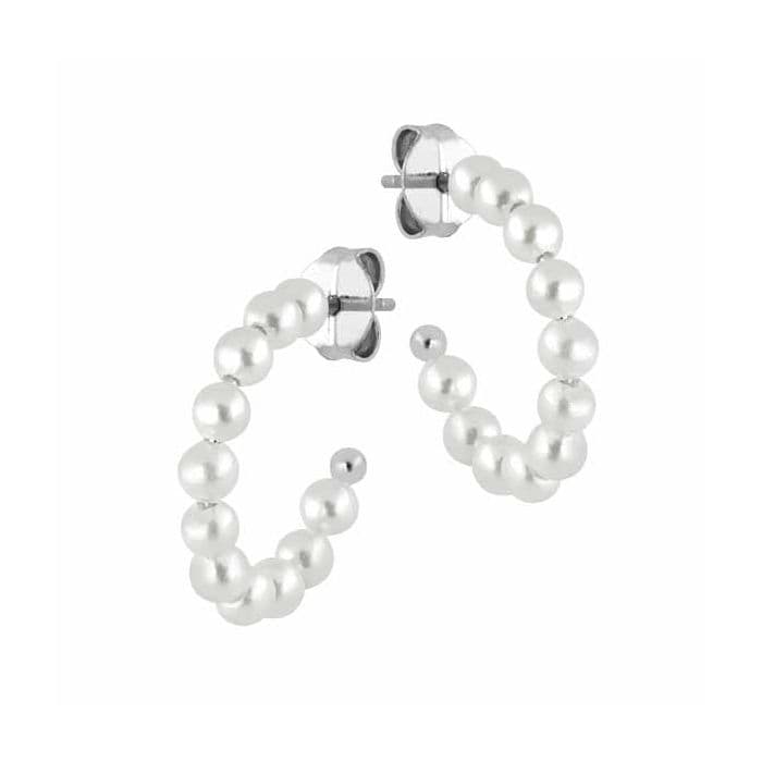 Hopeiset helmikorvakorut 18 mm 121383 SILVER