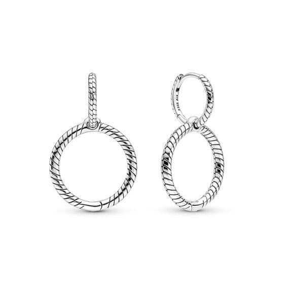 Pandora Moments Charm Double Hoop korvakorut 299562C00