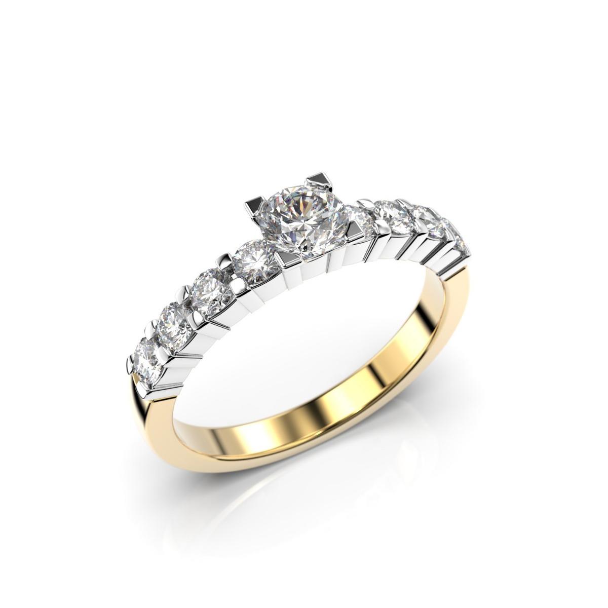 Festive Sophia Solitaire timanttisormus, kelta- ja valkokulta 355-045-KV