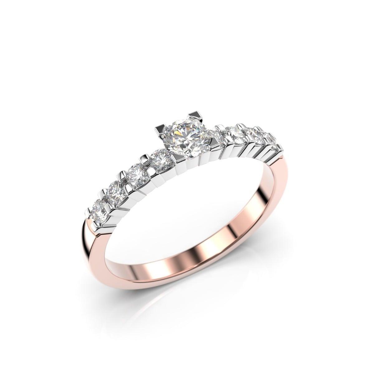 Festive Sophia Solitaire timanttisormus, puna- ja valkokulta 355-045-PV