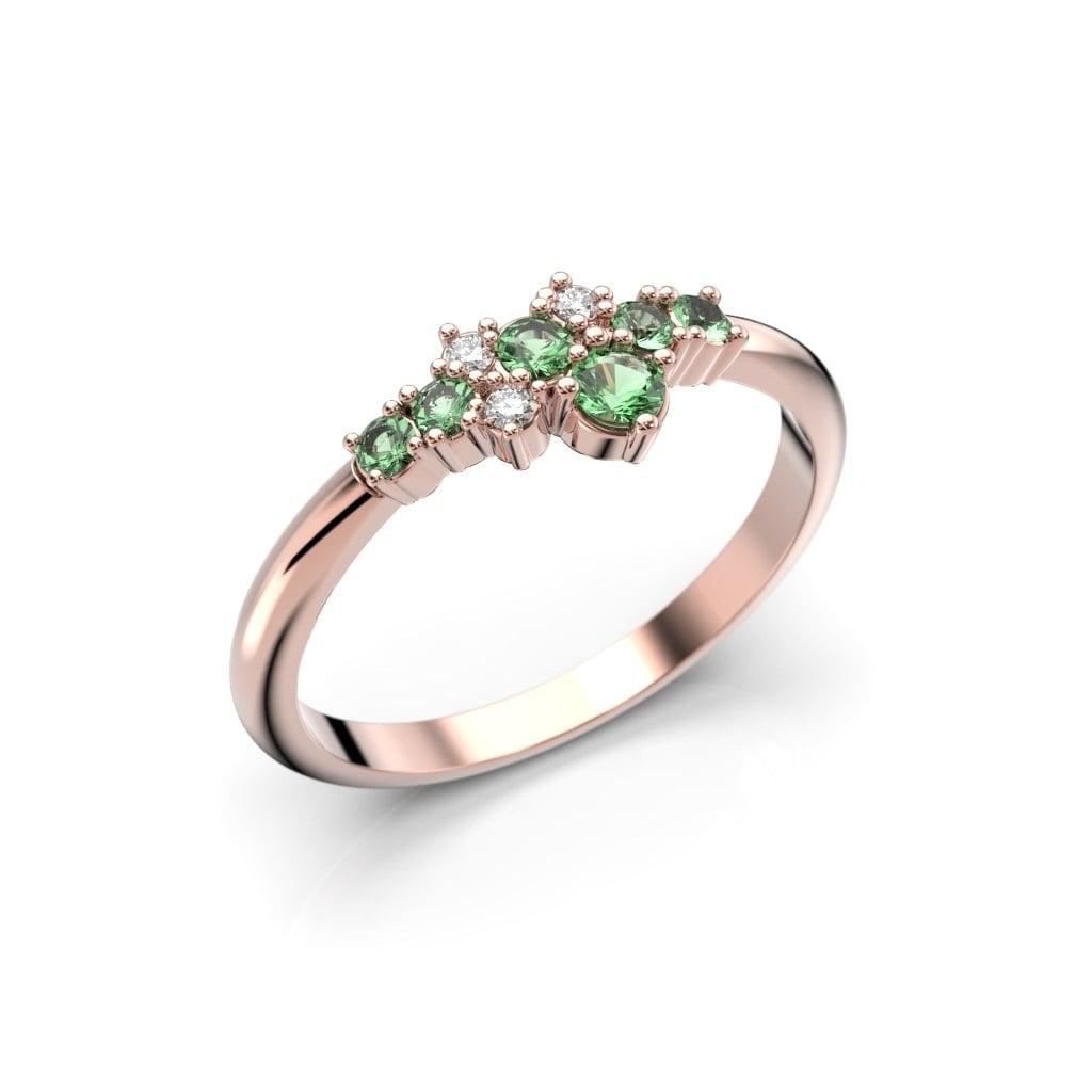 Festive Nelly Green timanttisormus, punakulta 609-019G-PK