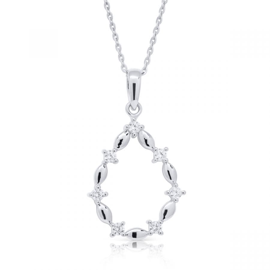 Hopeinen kaulakoru, pisara BOL-N0958Z/40-45