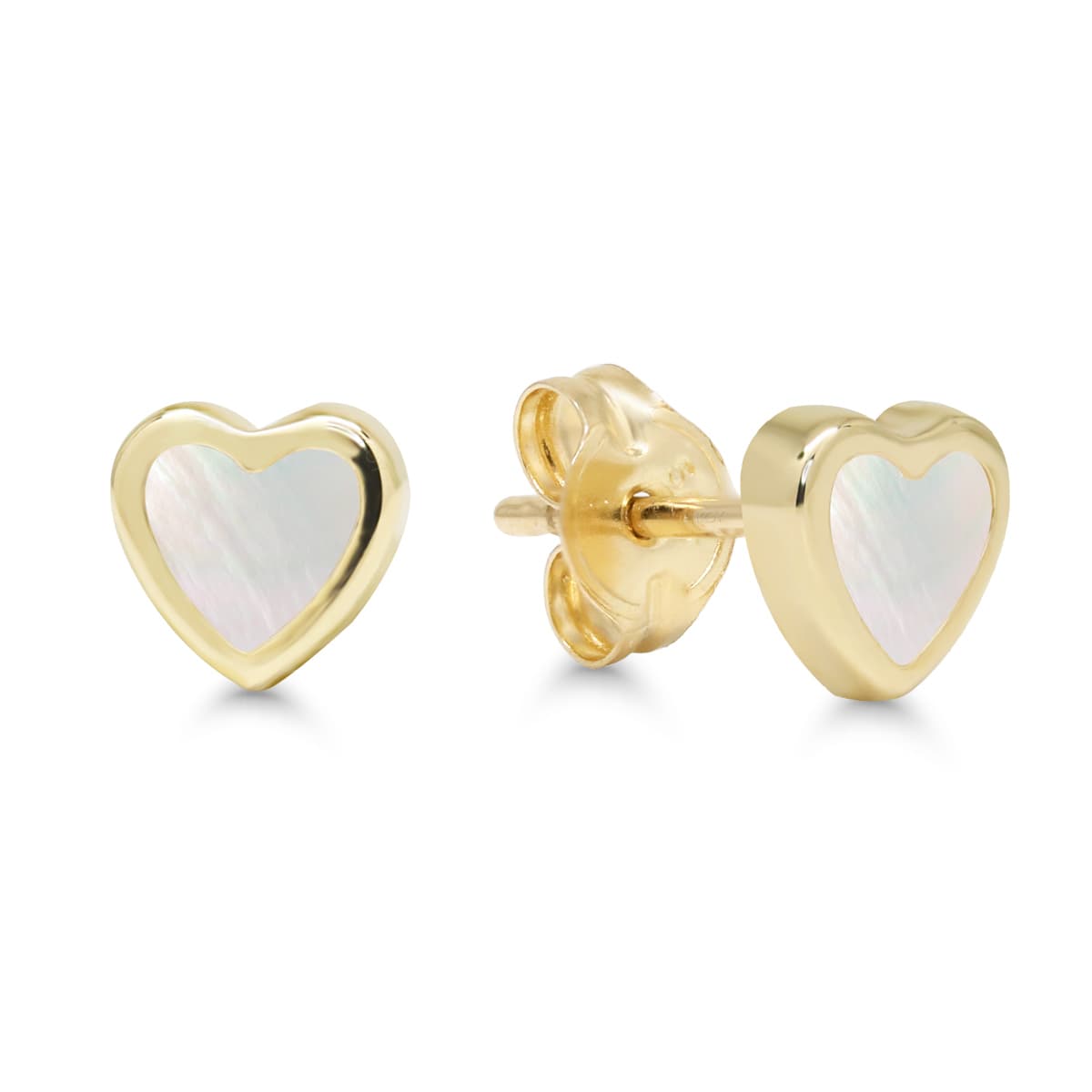 Kultaiset sydänkorvakorut, helmiäinen GE-2445-4H