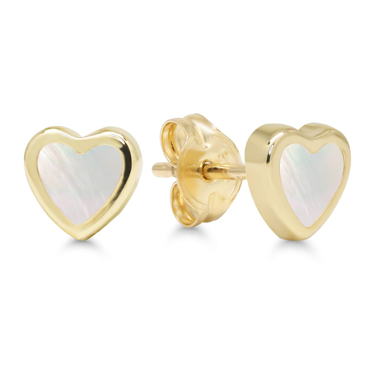 Kultaiset sydänkorvakorut, helmiäinen GE-2445-5H