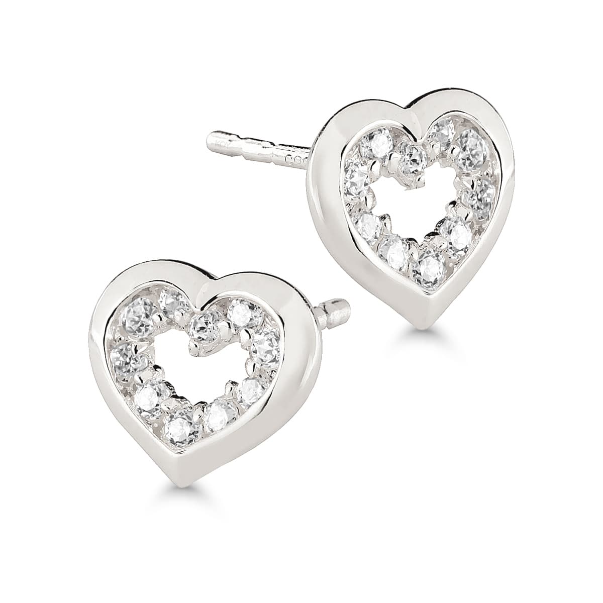 Valkokultaiset sydänkorvakorut K-E31265ZW